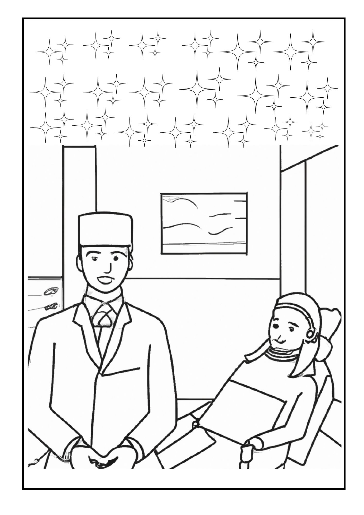 Dental Coloring Pages Dentist and Patient