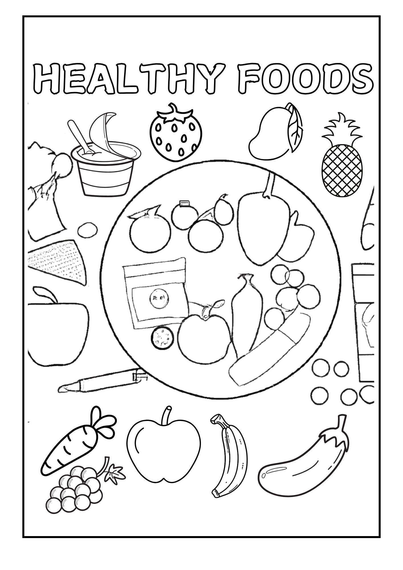 Dental Coloring Pages Healthy Food Choice
