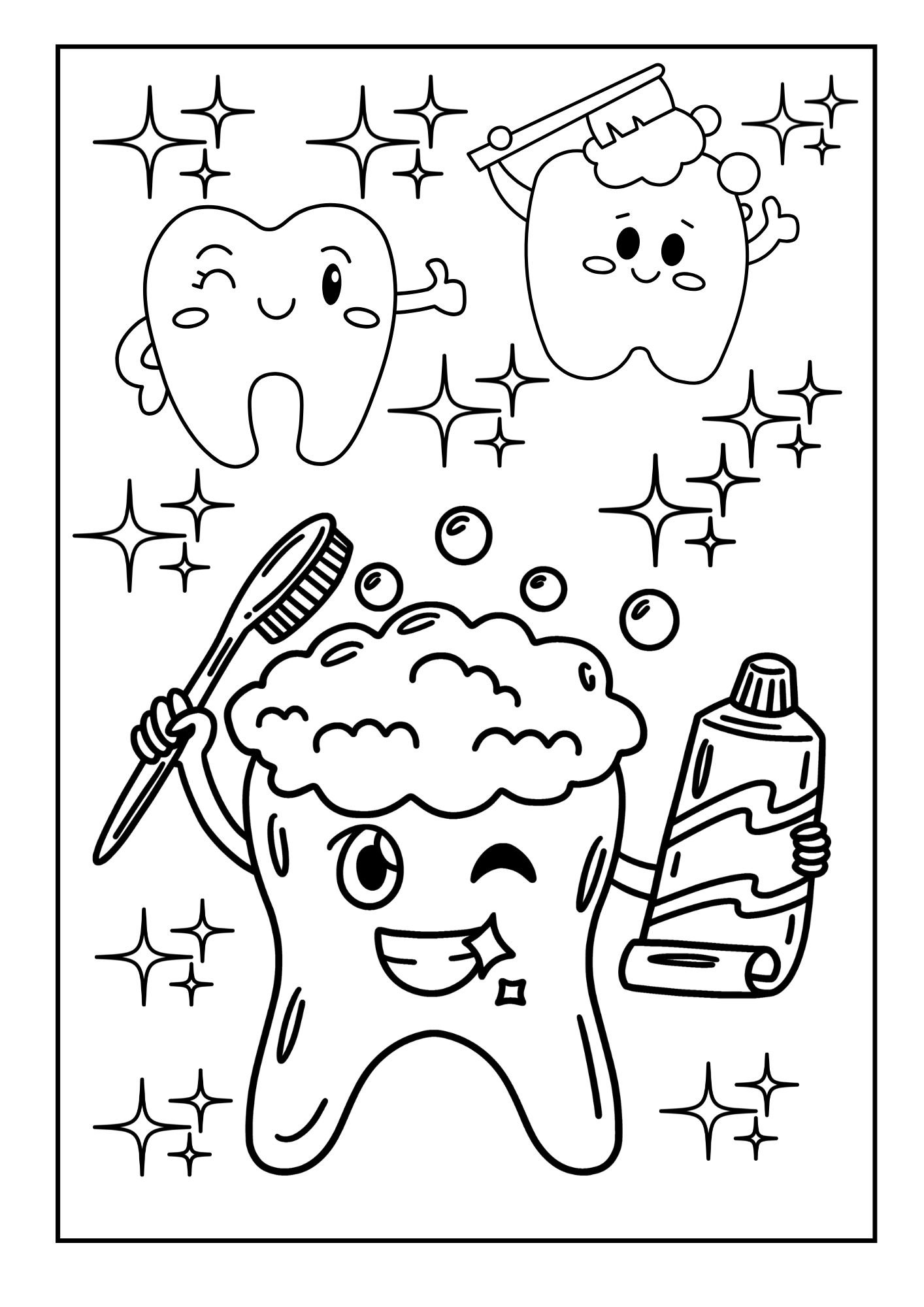 Dental Coloring Pages Happy Smiles