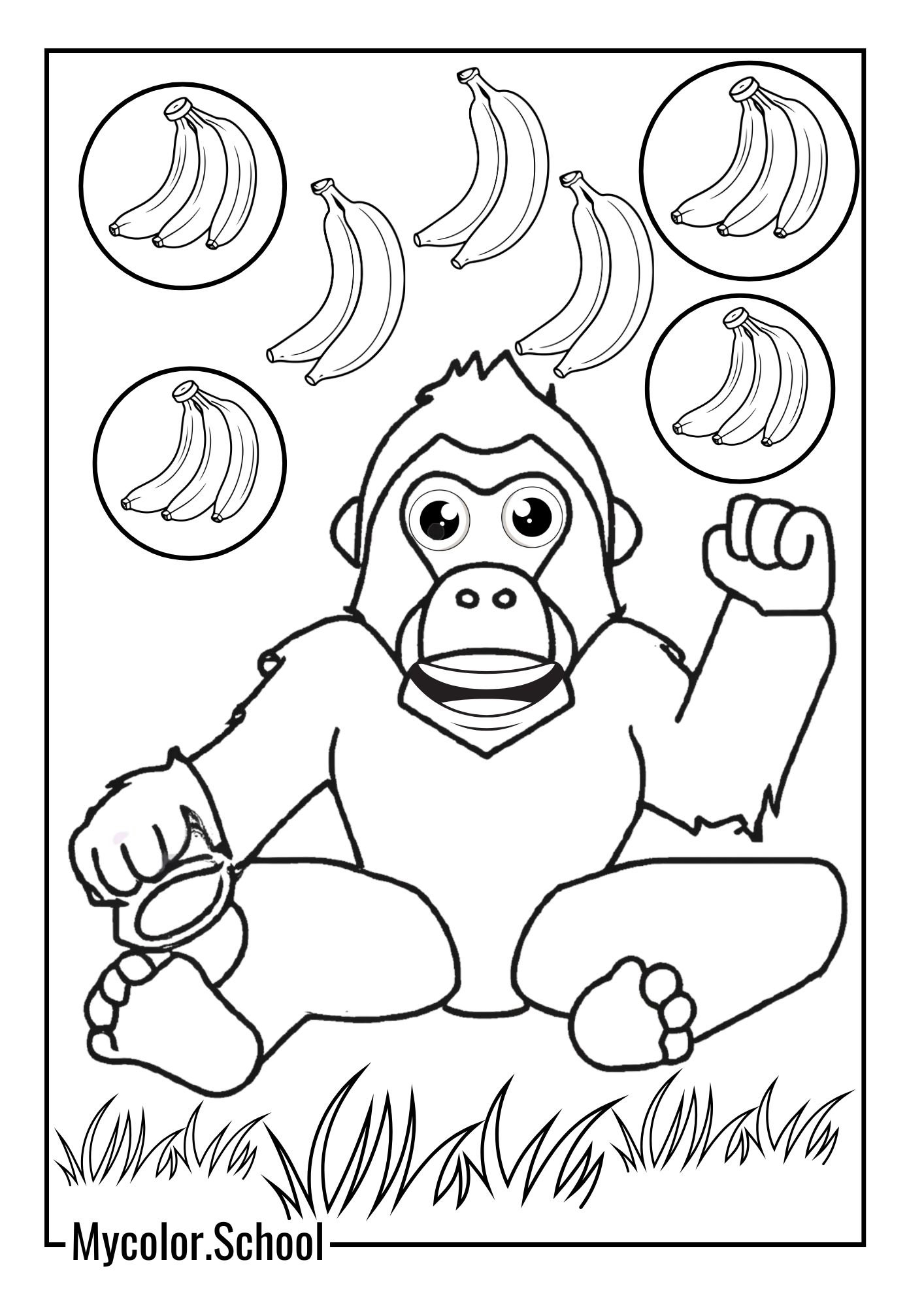 Donkey Kong Coloring Pages dreaming banana