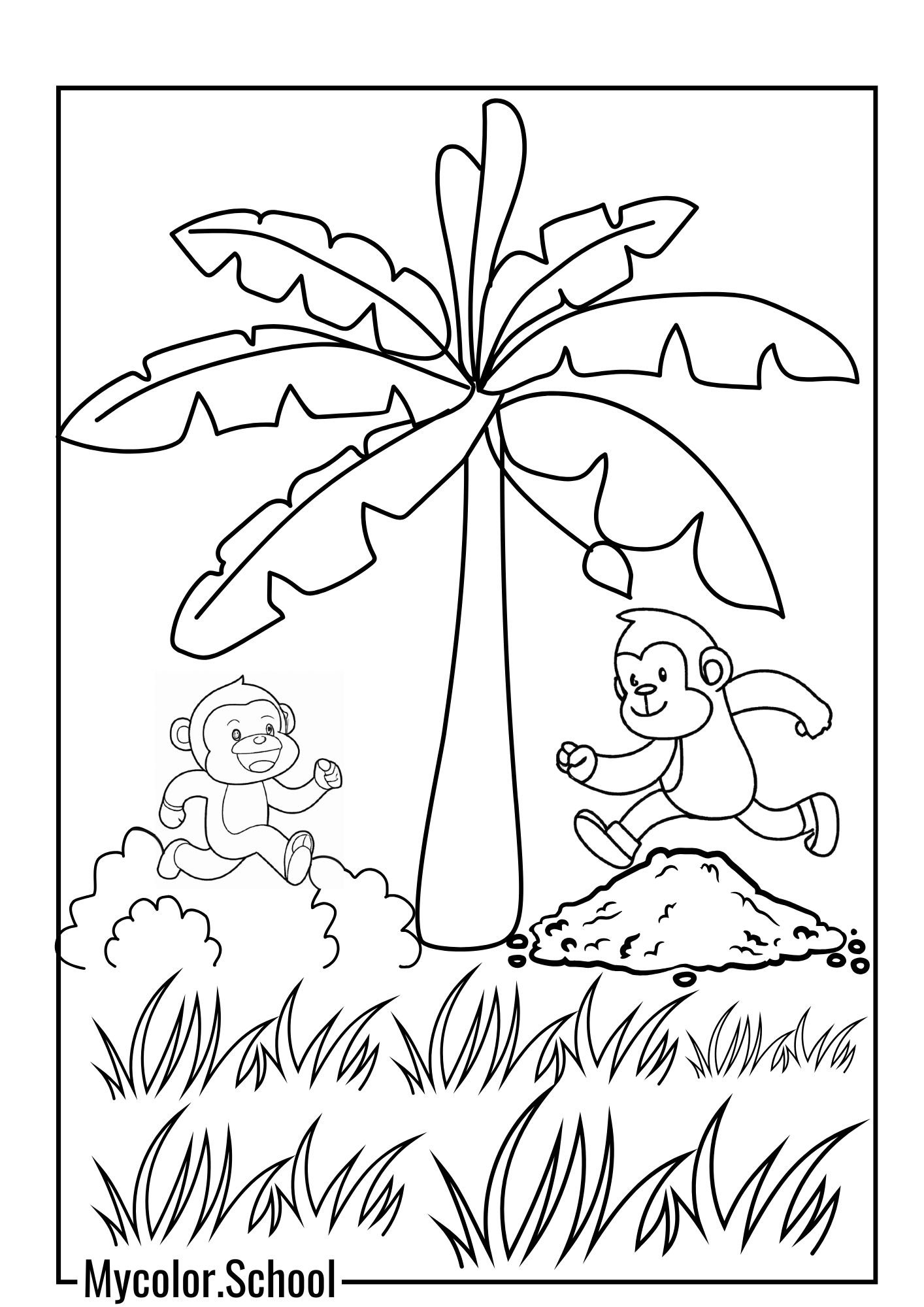 Donkey Kong Coloring Pages battling for banana