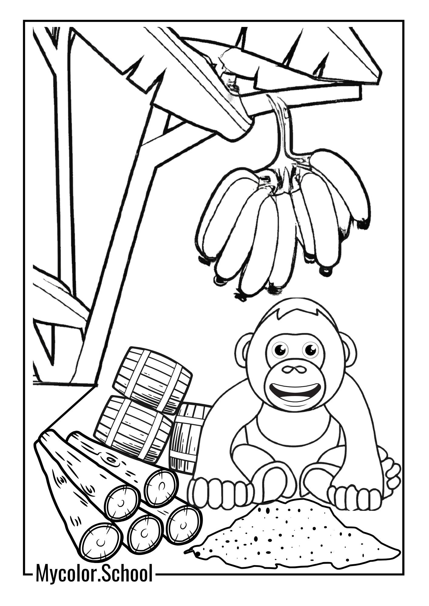 Donkey Kong Coloring Pages adorable Kong