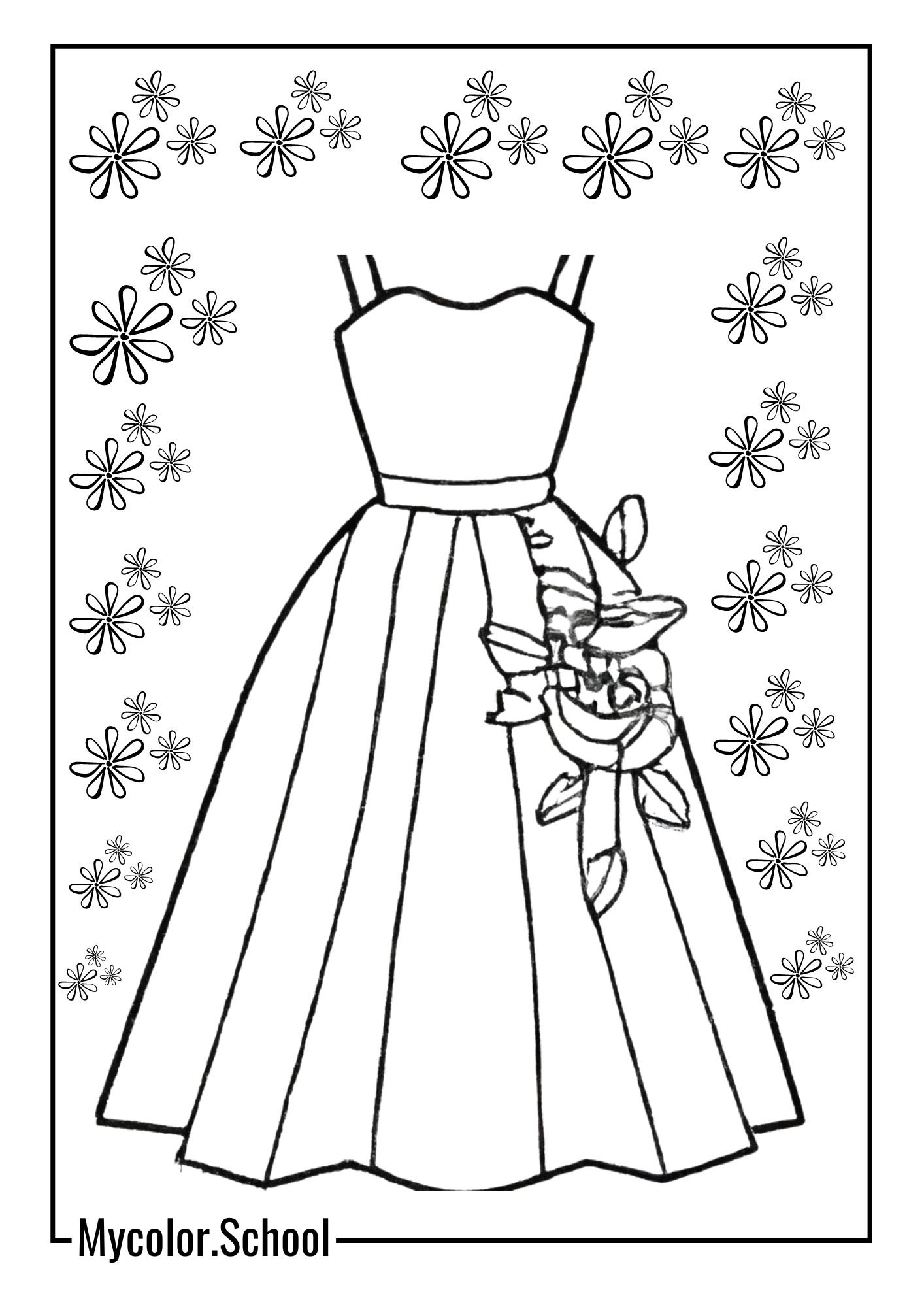 Dress Coloring Pages Whimsical Fairy Dress