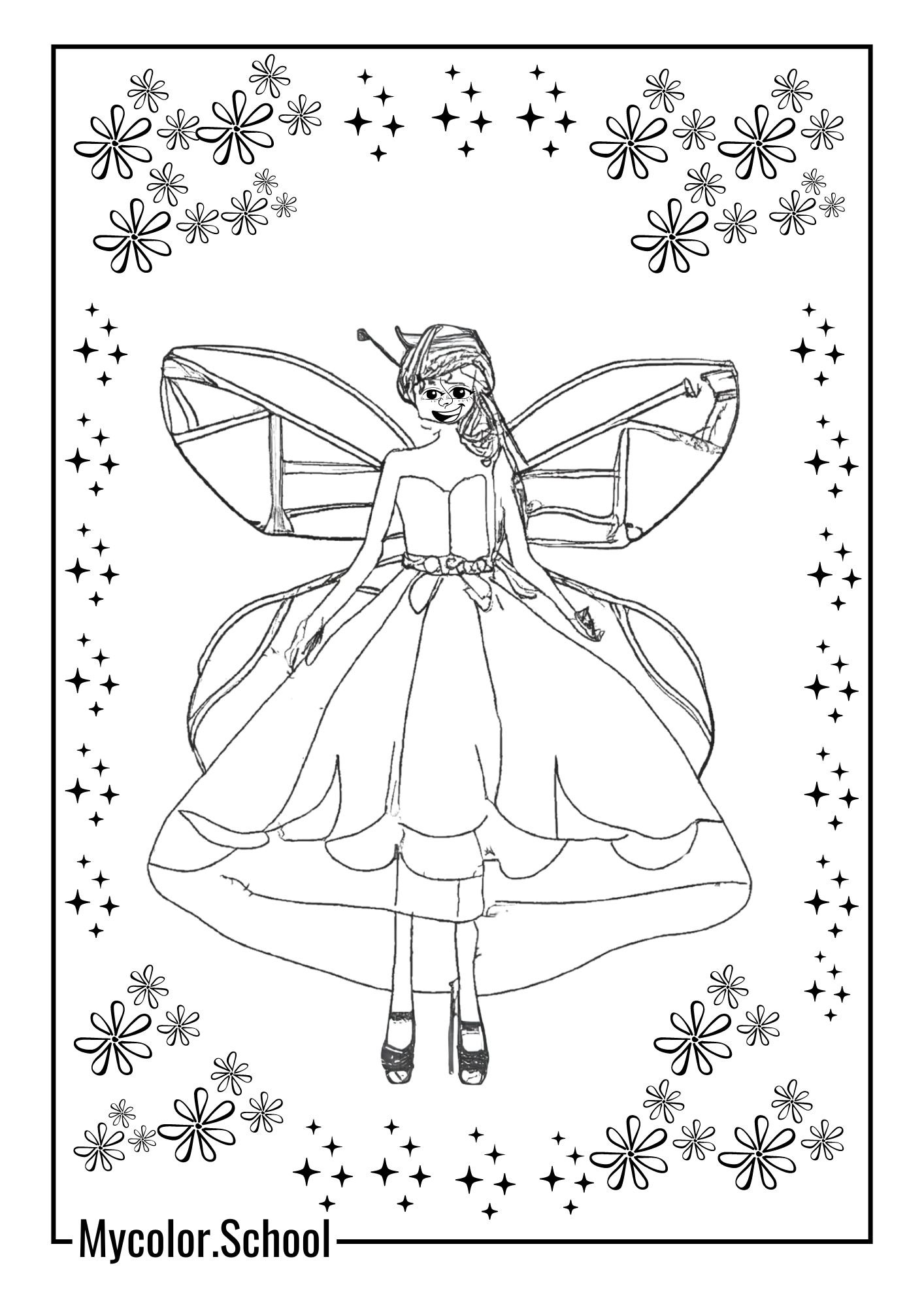 Dress Coloring Pages Fairy Dress
