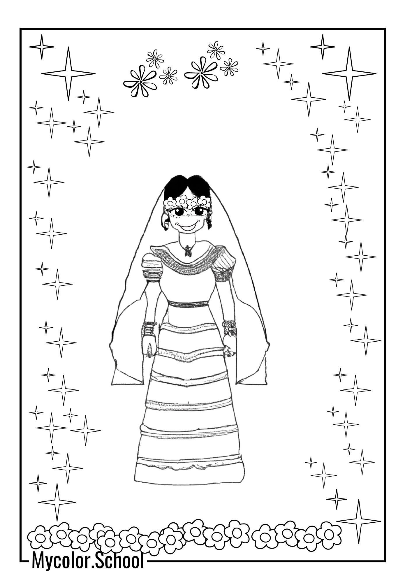 Dress Coloring Pages Culture Dress