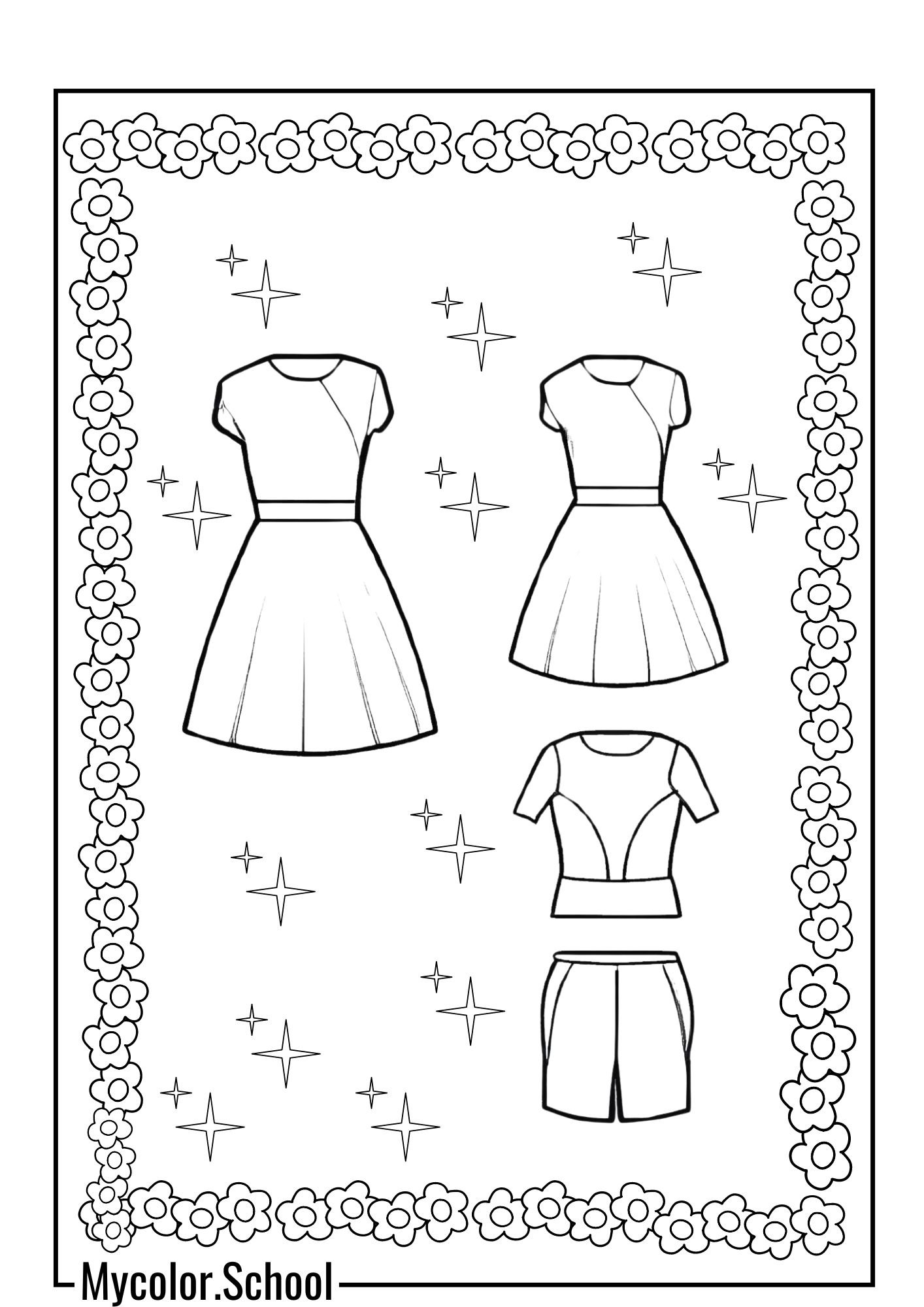 Dress Coloring Pages Casual Dress