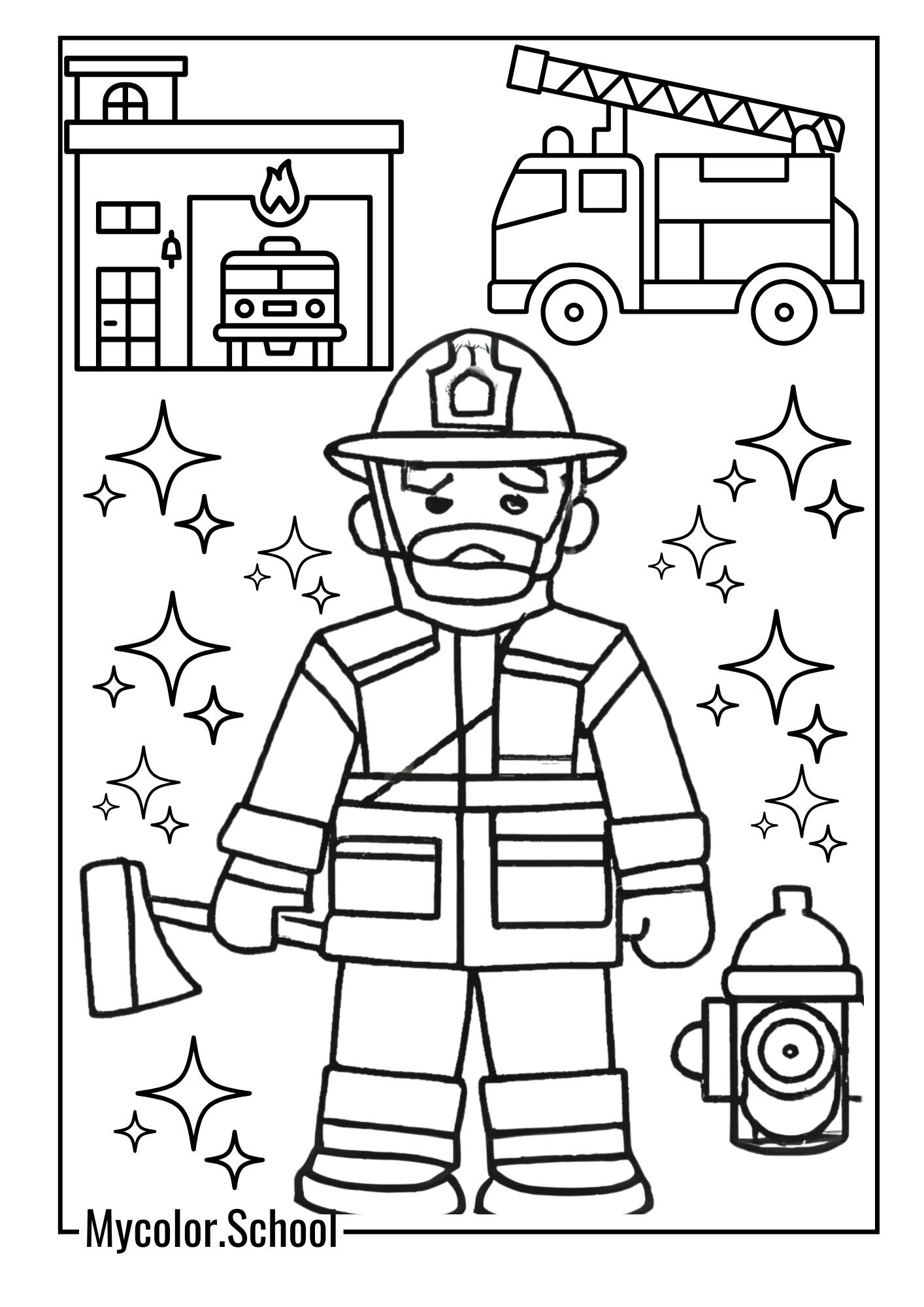 Firefighter Coloring Pages Fireman