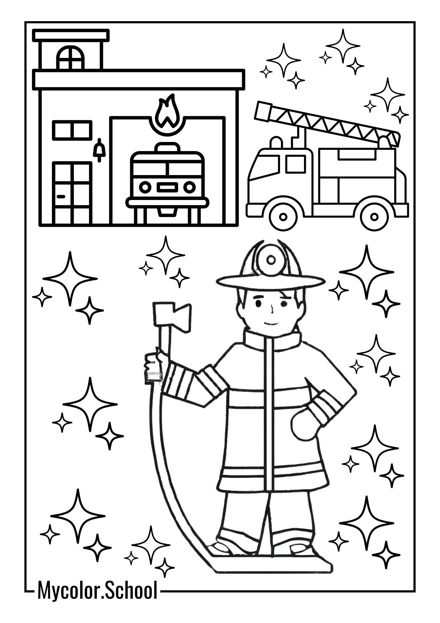 Firefighter Coloring Pages Hero