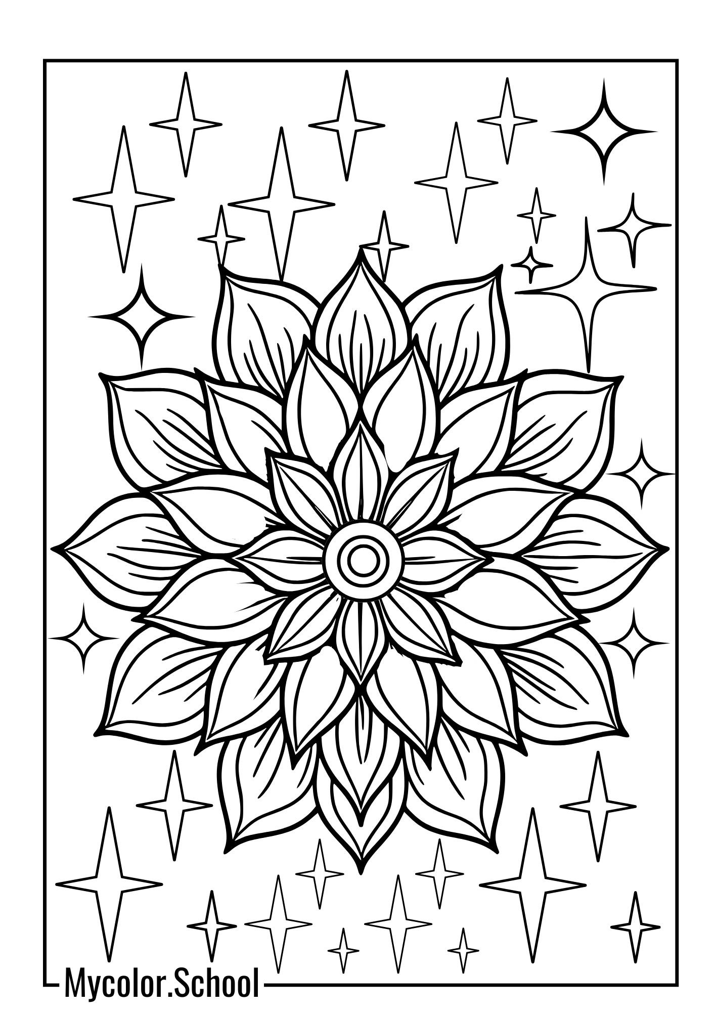 Floral Coloring Pages Intricate Pattern Flower