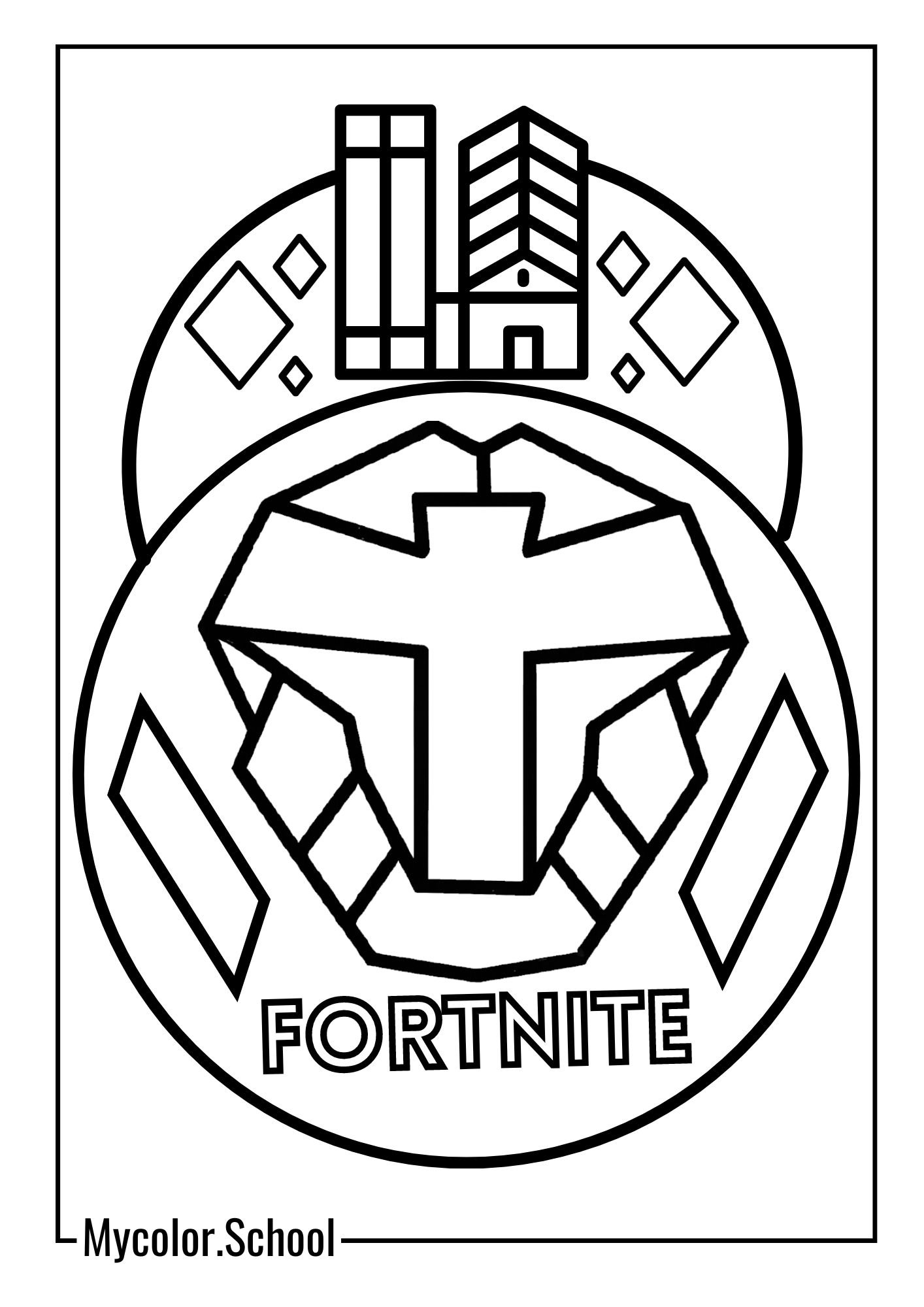 Fortnite Coloring Pages iconic Fortnite logo