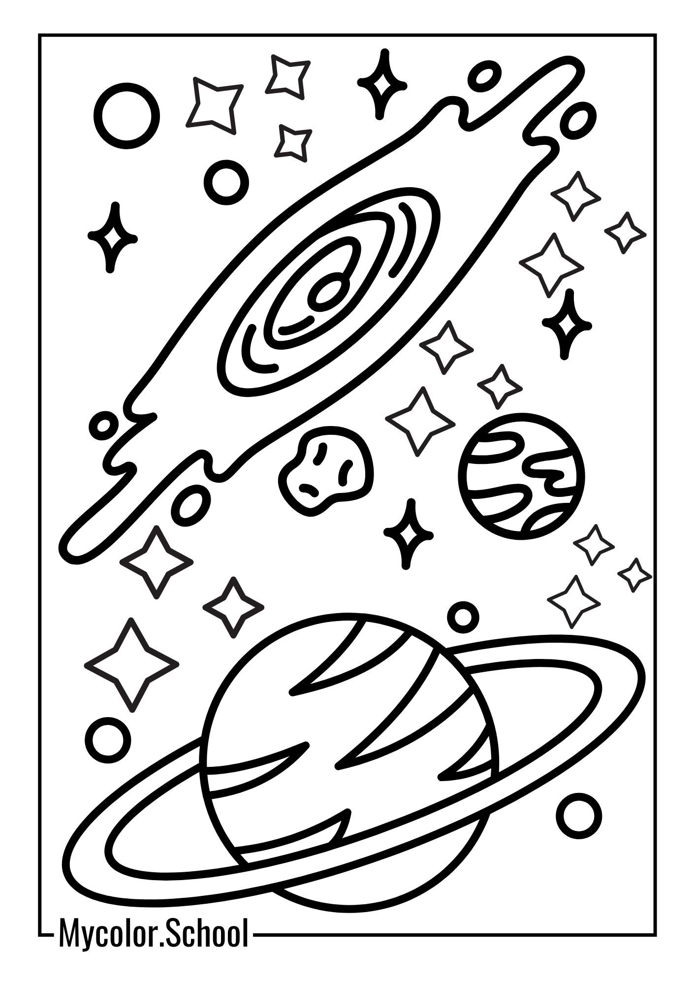 Galaxy Coloring Pages peaceful view
