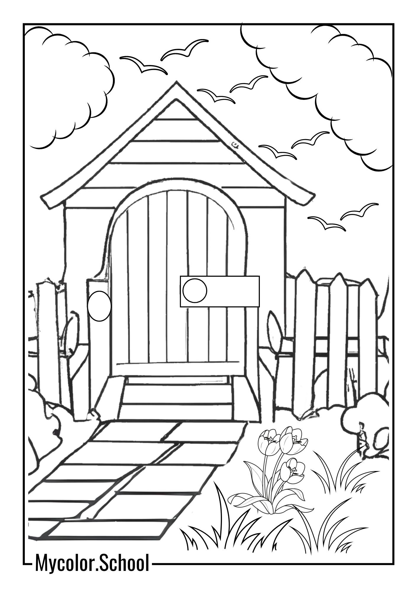 Garden Coloring Pages peaceful garden