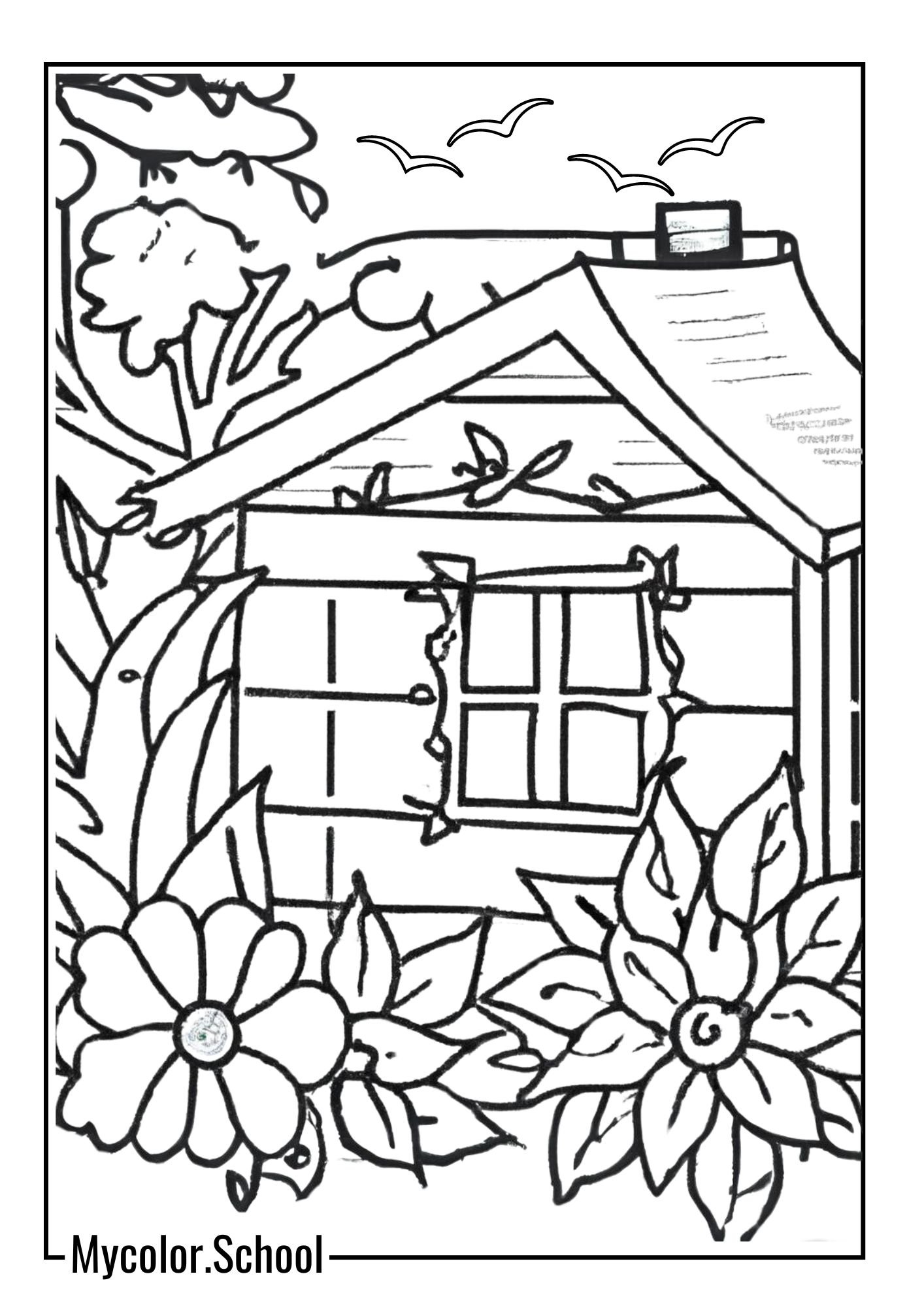 Garden Coloring Pages peaceful garden