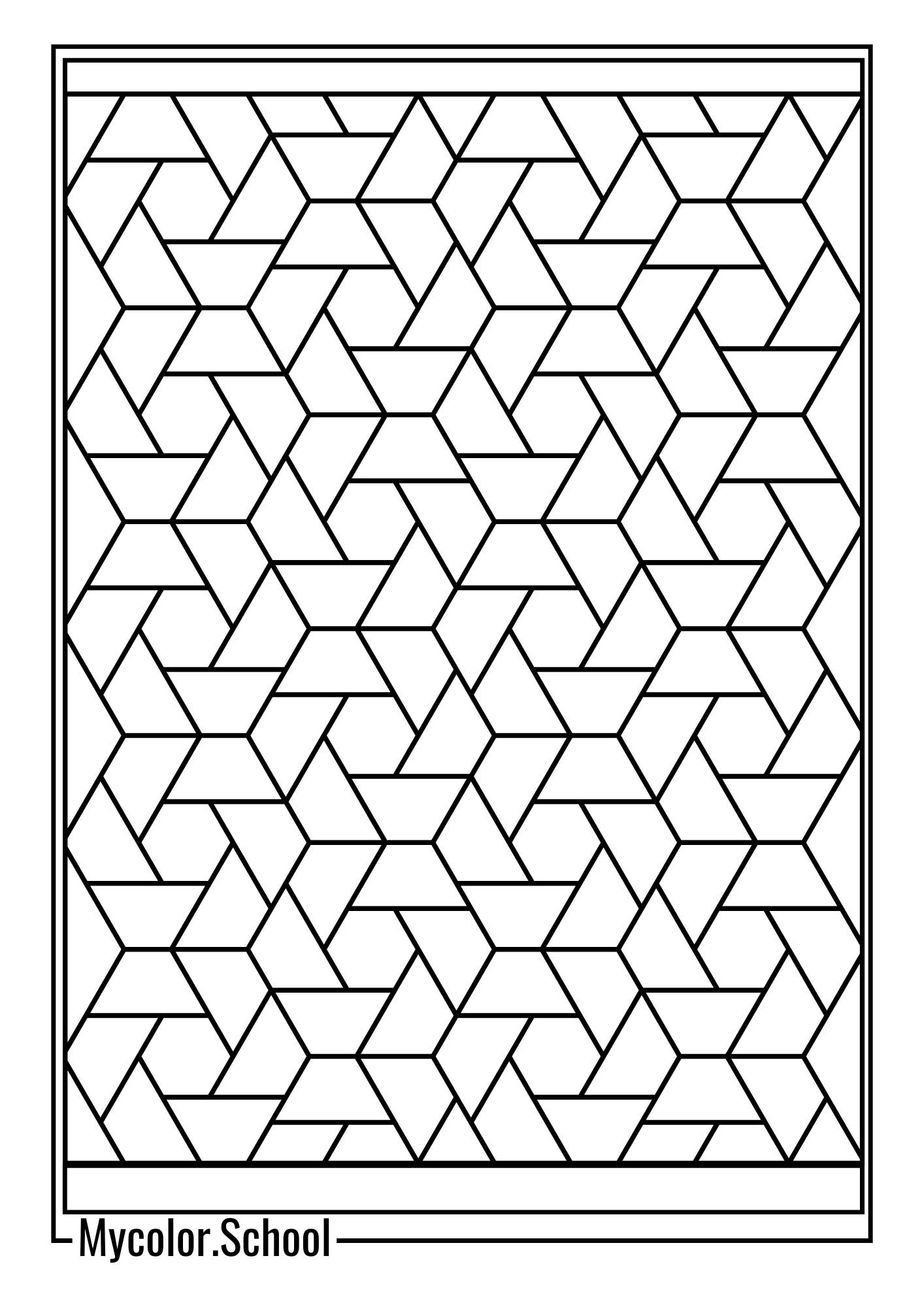 Geometric Coloring Pages detailed