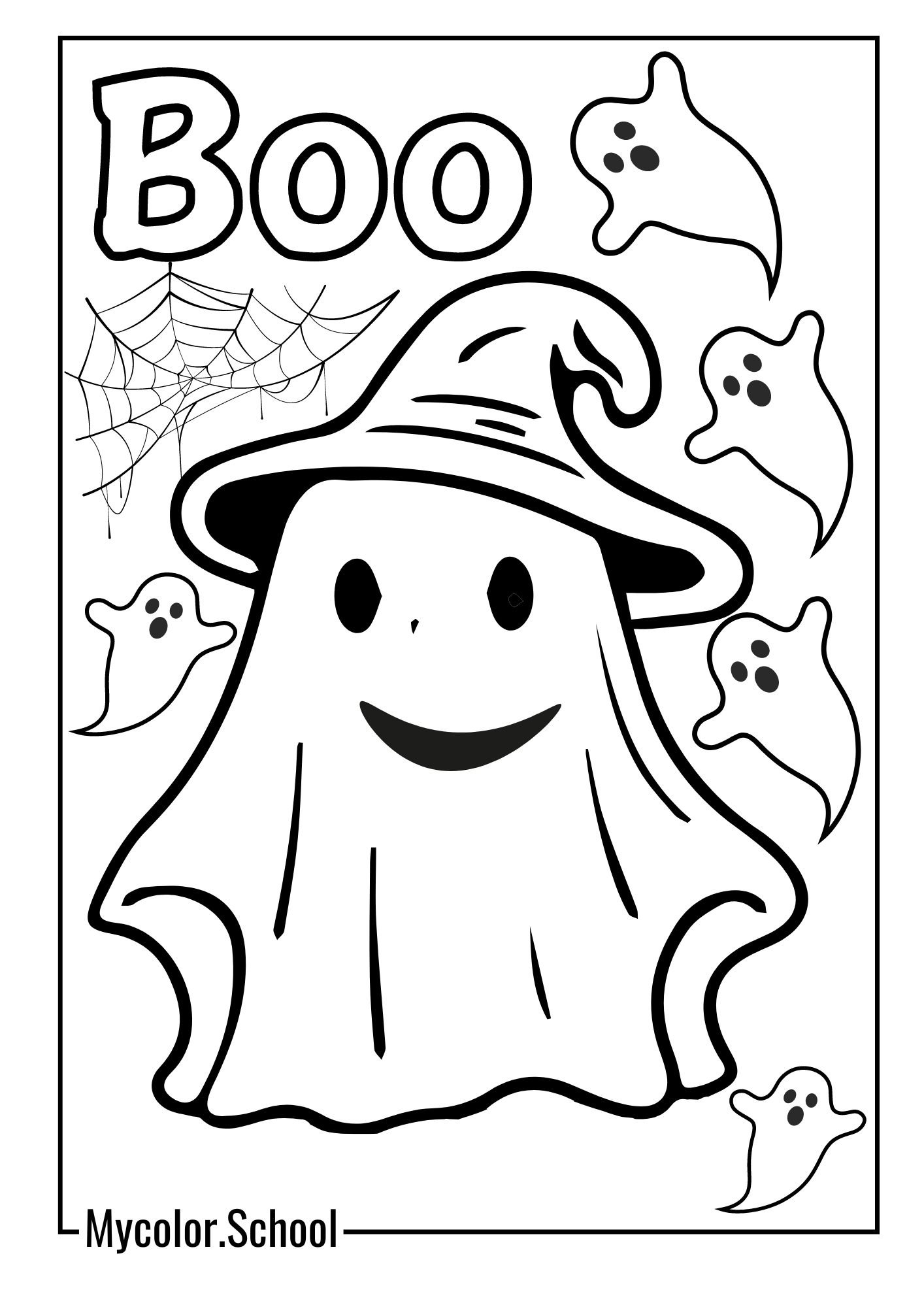 Ghost Coloring Pages cute ghost