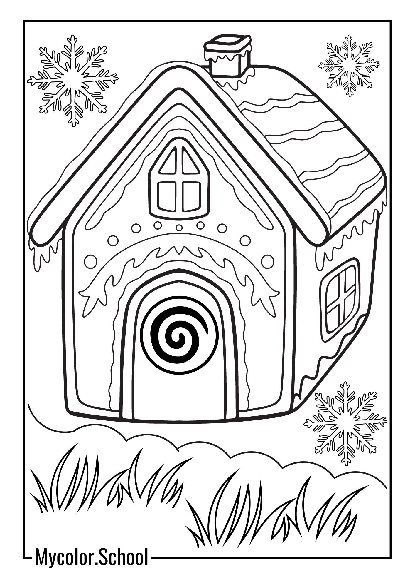 Gingerbread Coloring Pages cute house