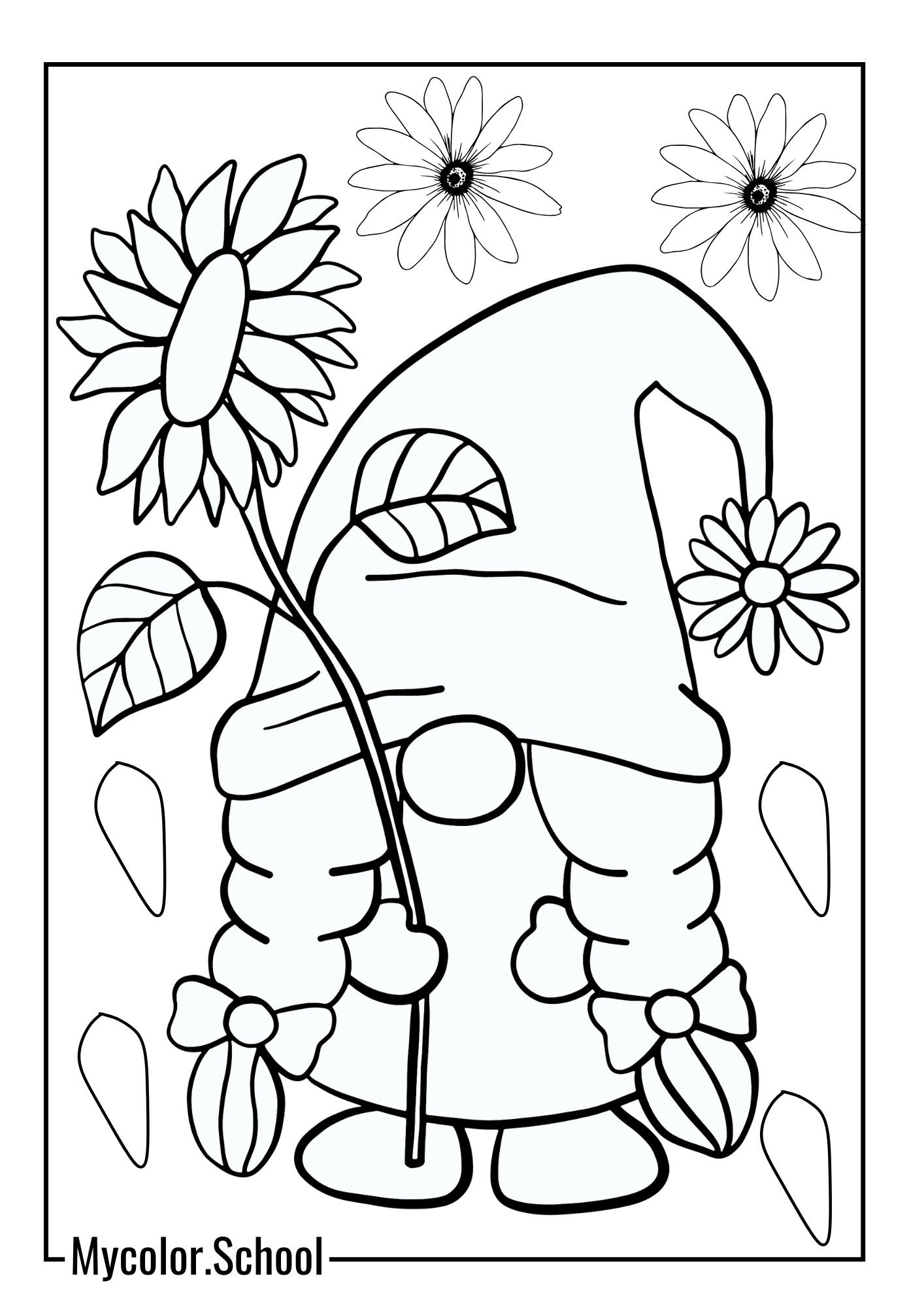 Gnome Coloring Pages adorable Gnome