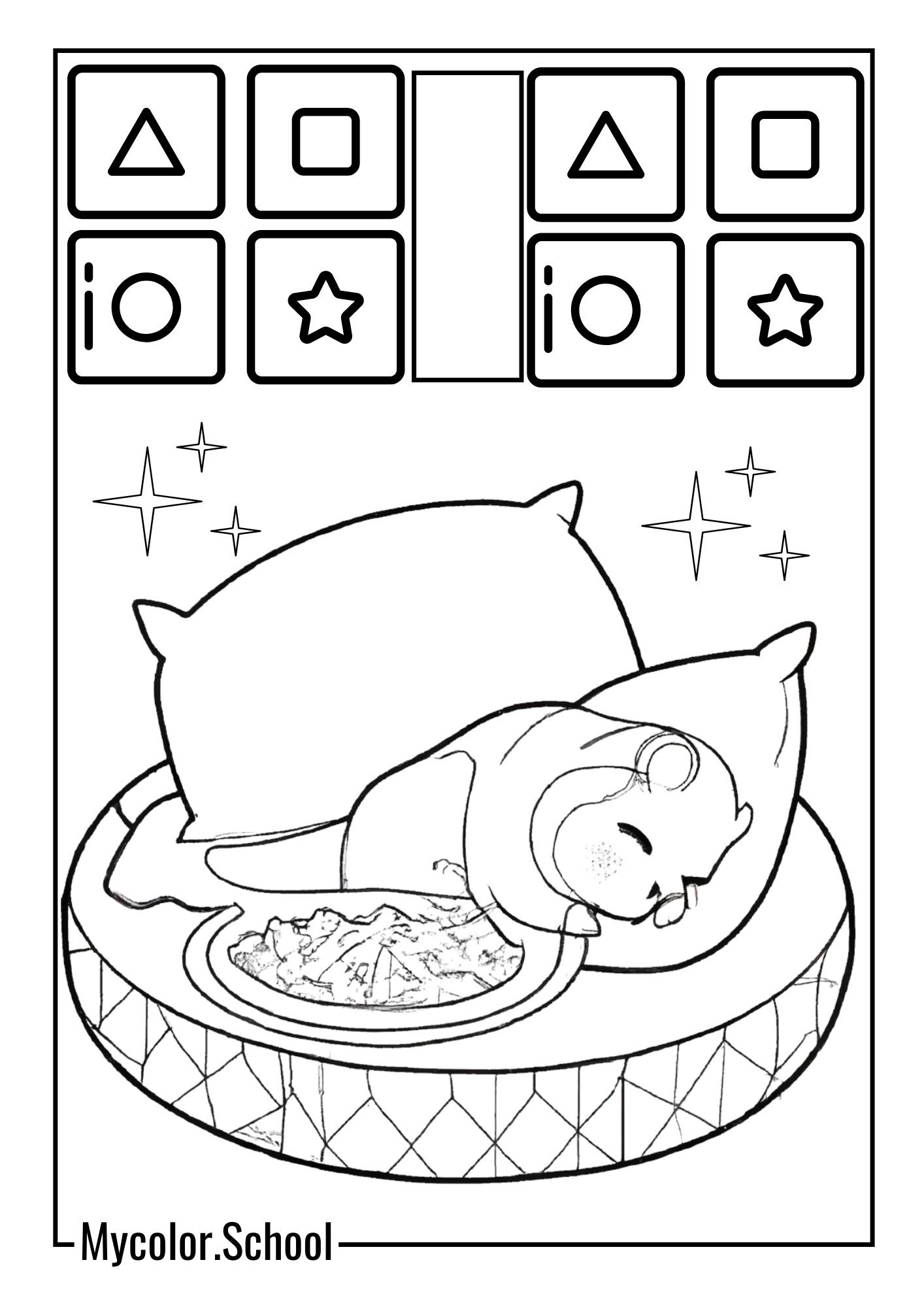 Hamster Coloring Pages sleeping