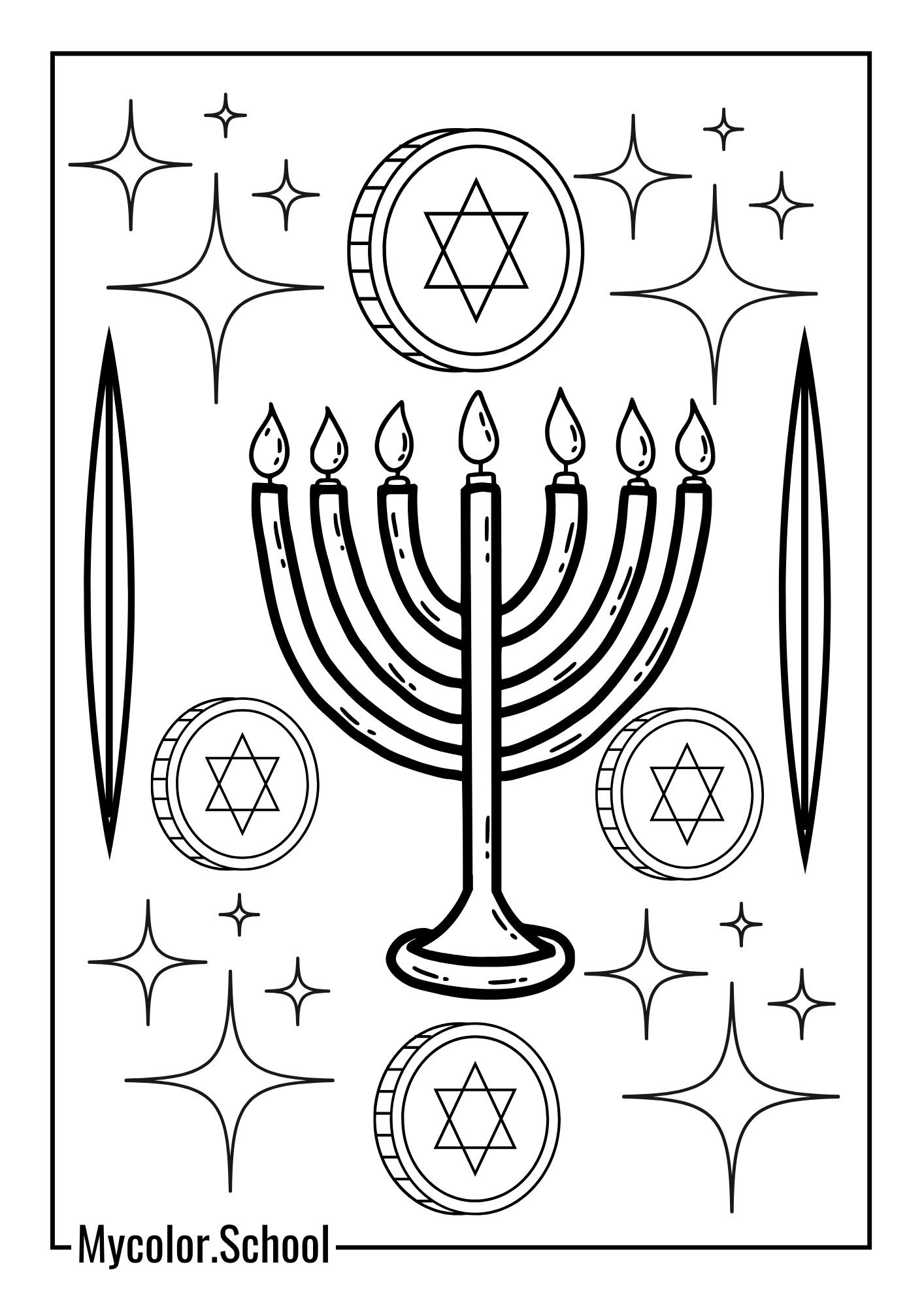 Hanukkah Coloring Pages Celebratory