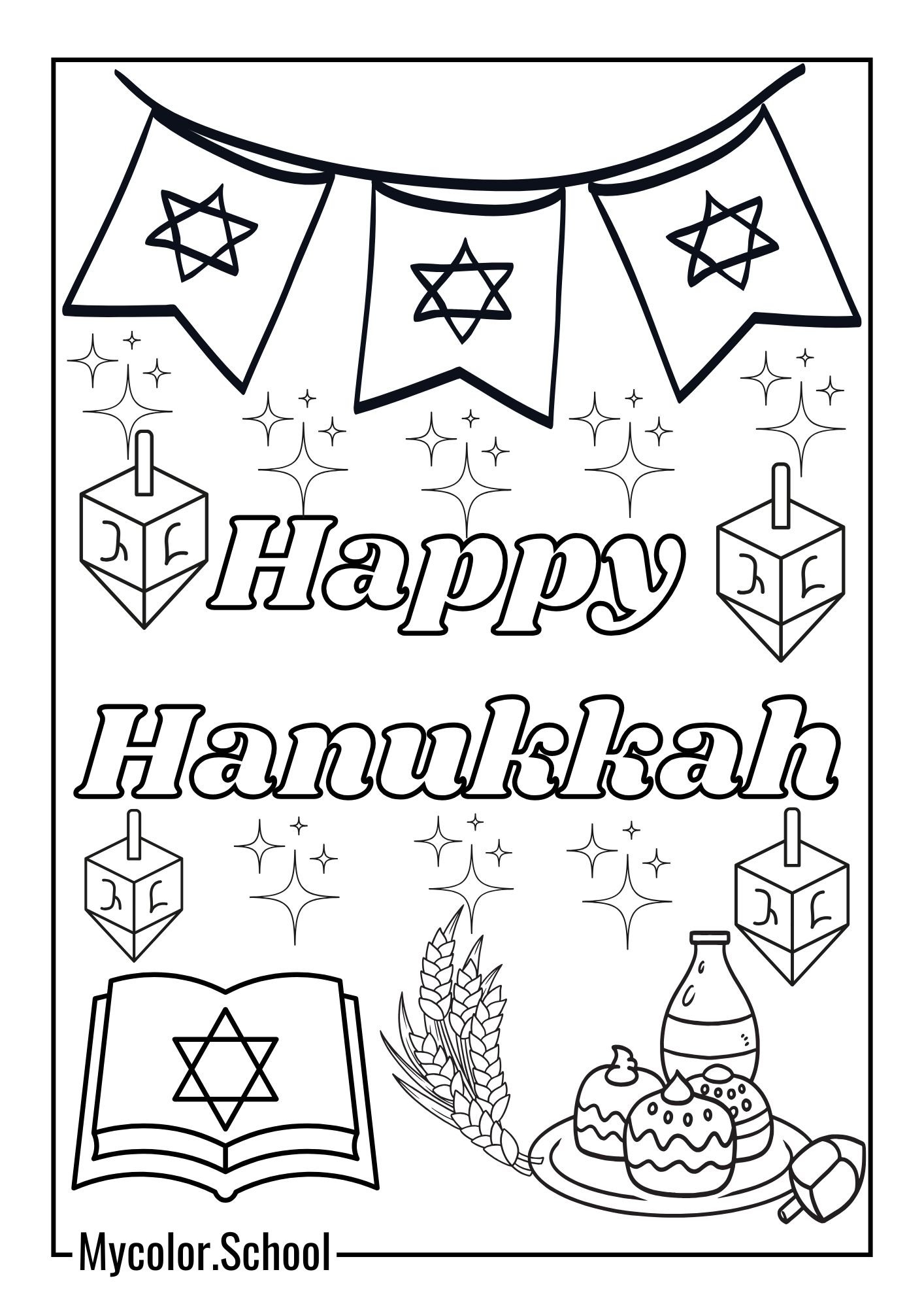Hanukkah Coloring Pages Joyful