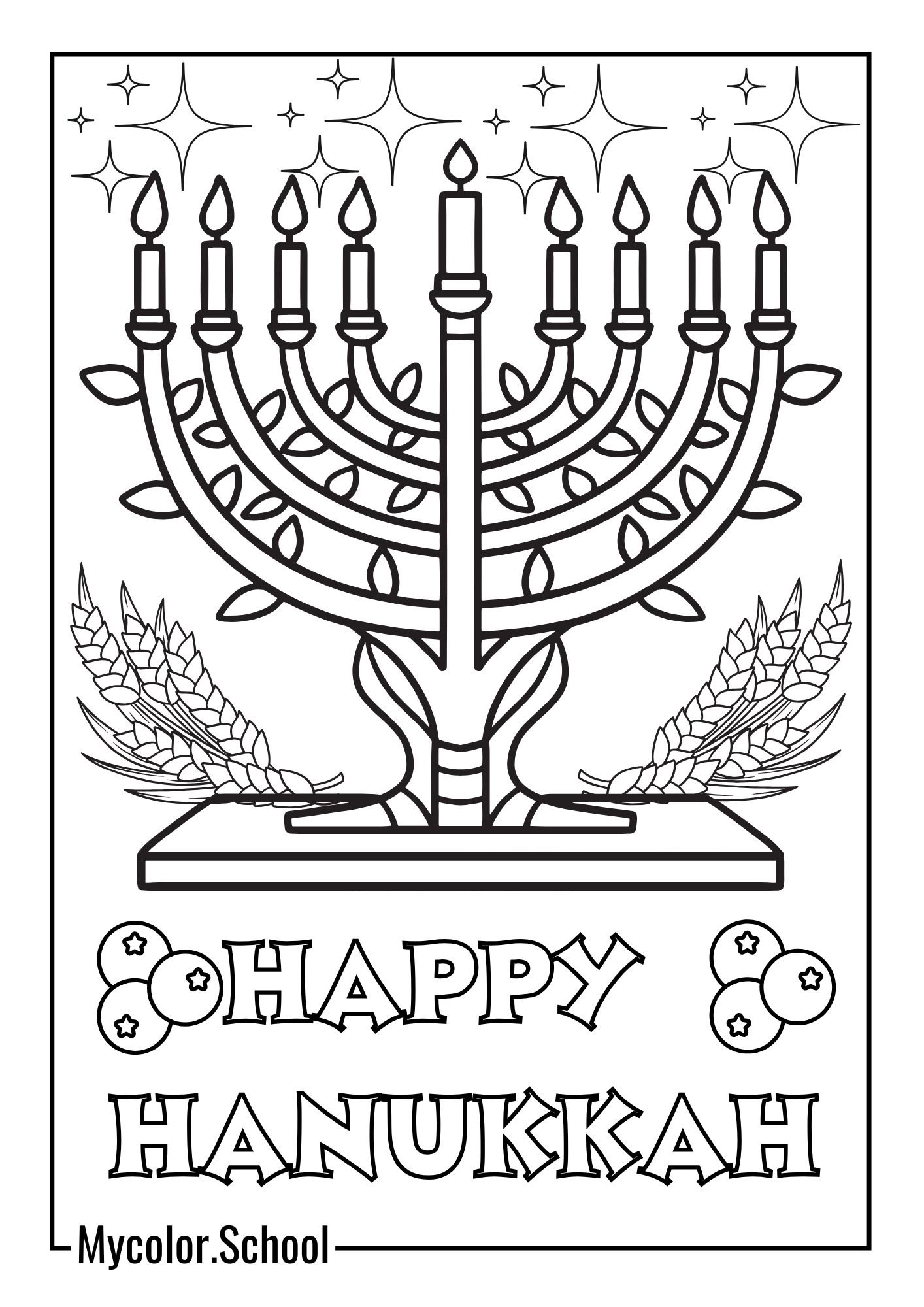 Hanukkah Coloring Pages Traditional
