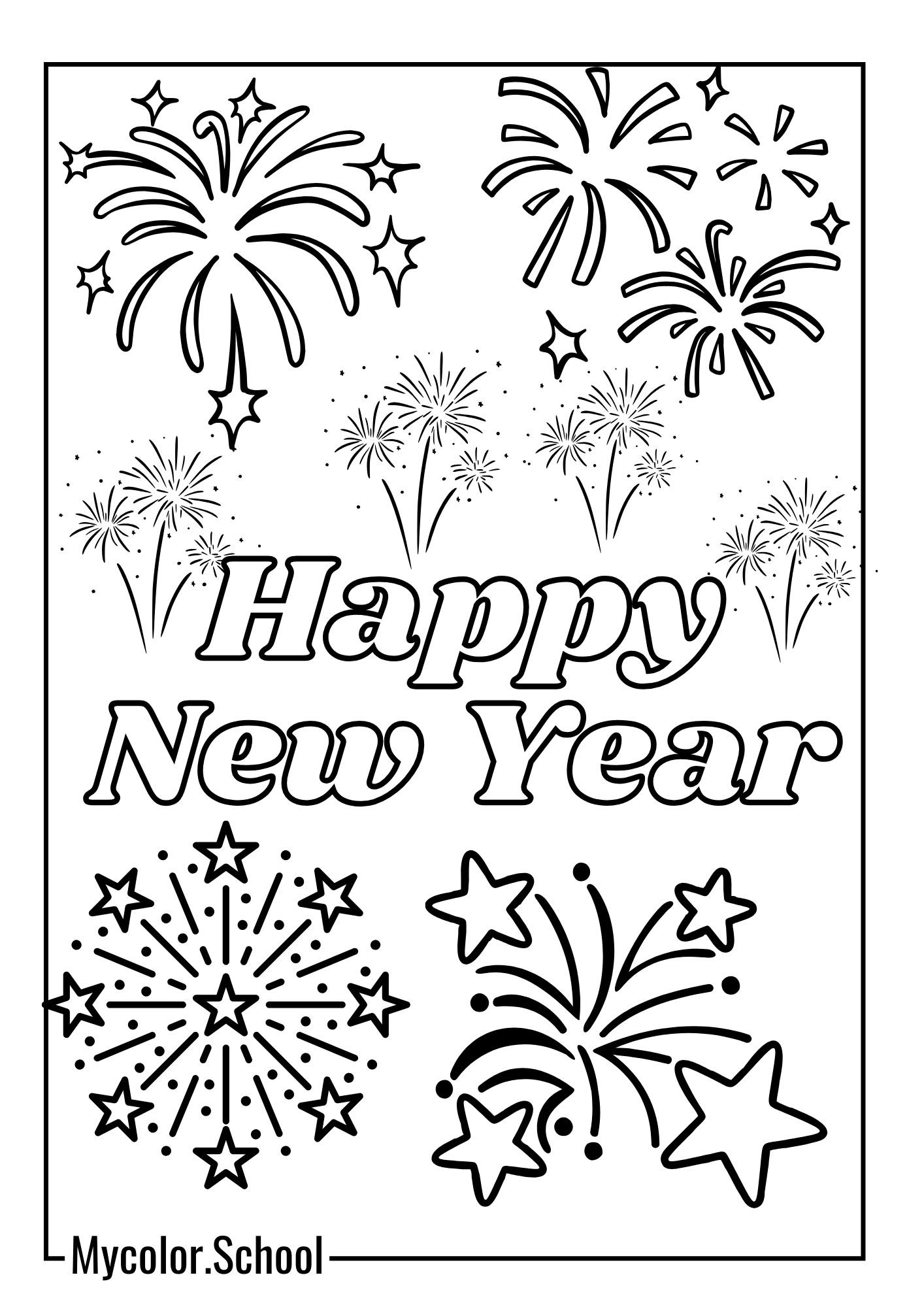 Happy New Year Coloring Pages Celebrate