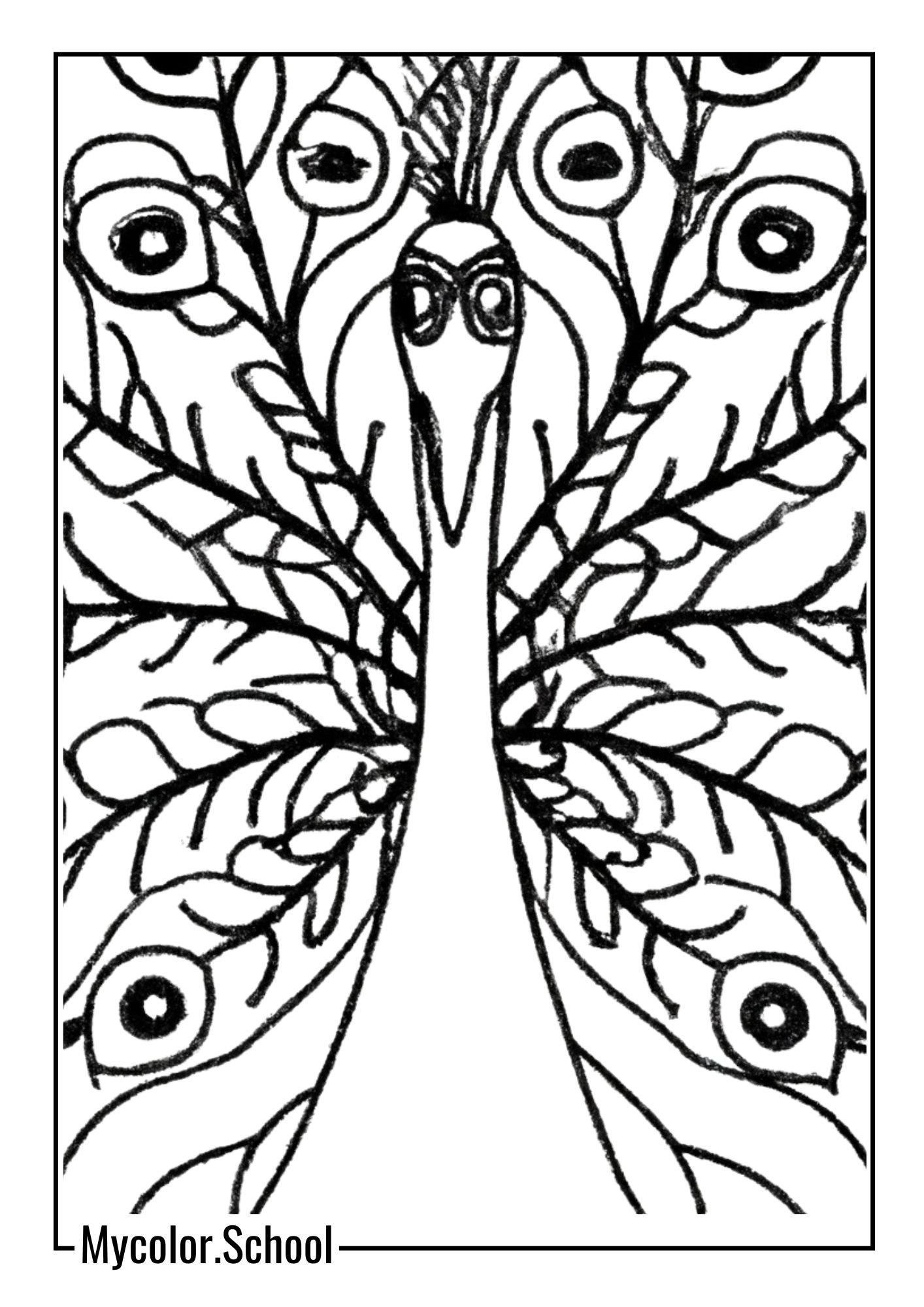 Hard Coloring Pages Coloring Pages graceful peacock