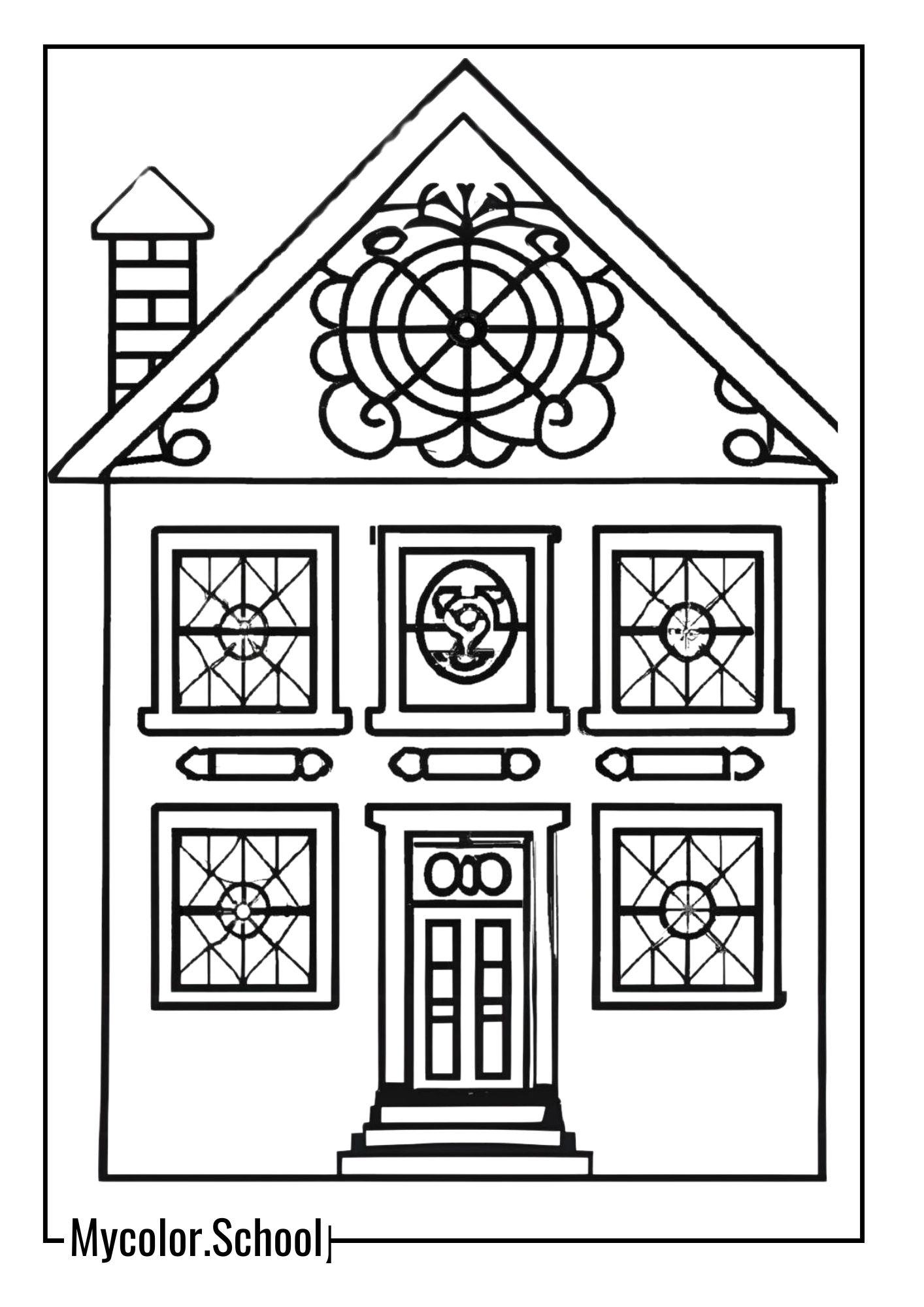 Hard Coloring Pages Coloring Pages House