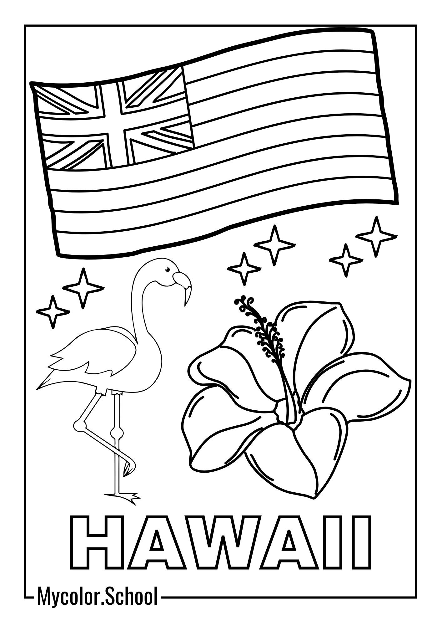 Hawaii Coloring Pages Nice Theme