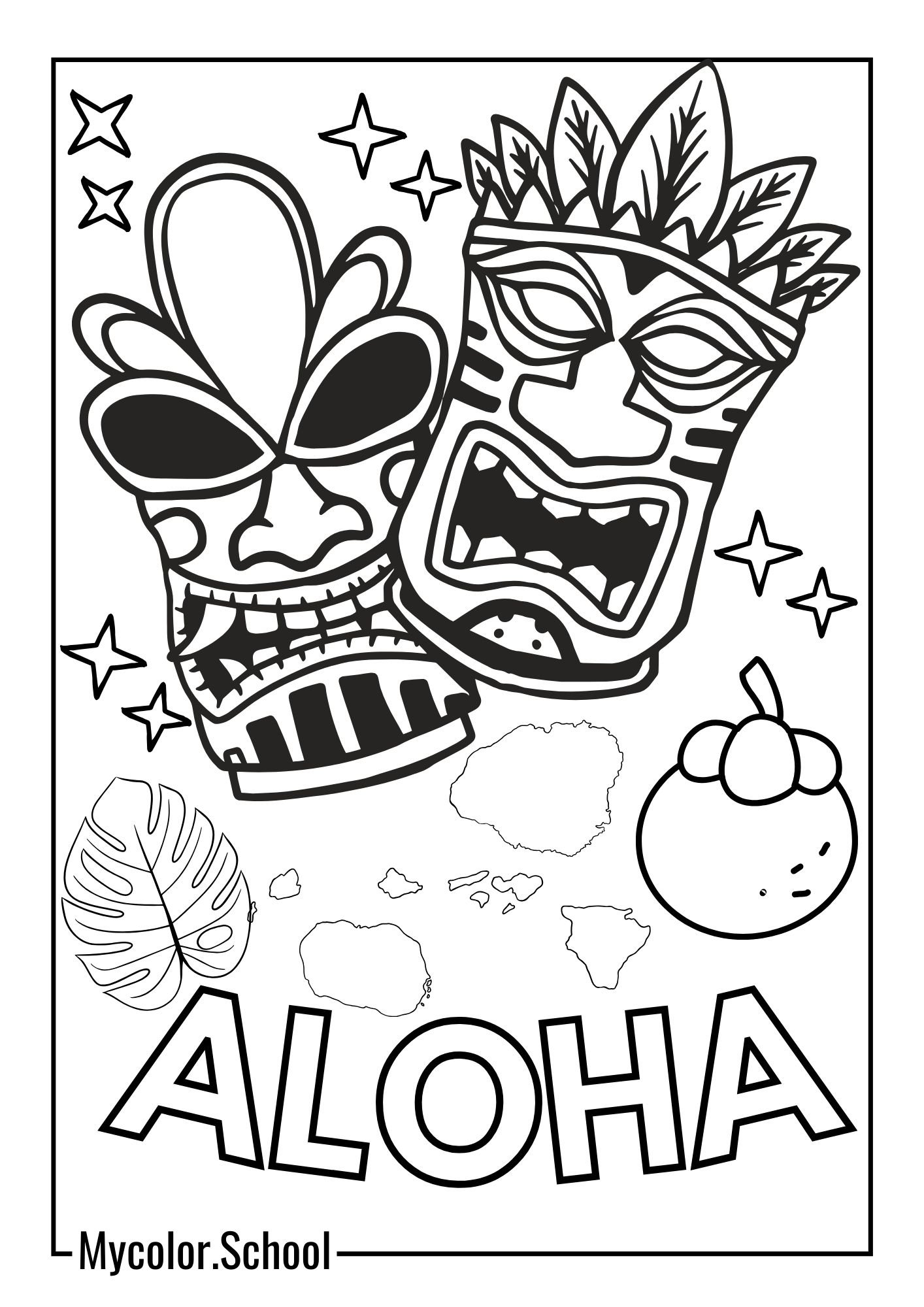 Hawaii Coloring Pages Great Nature