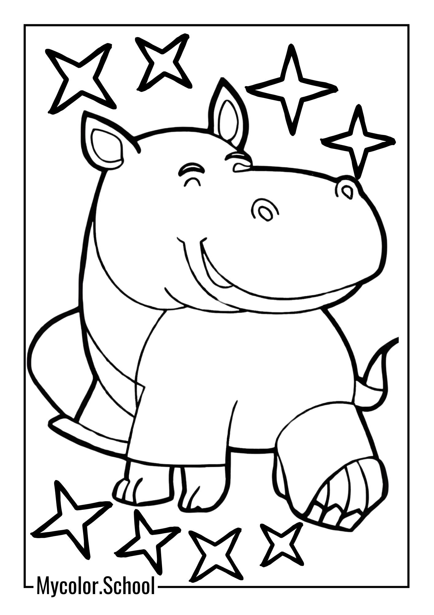 Hippo Coloring Pages Amphibious Hippo