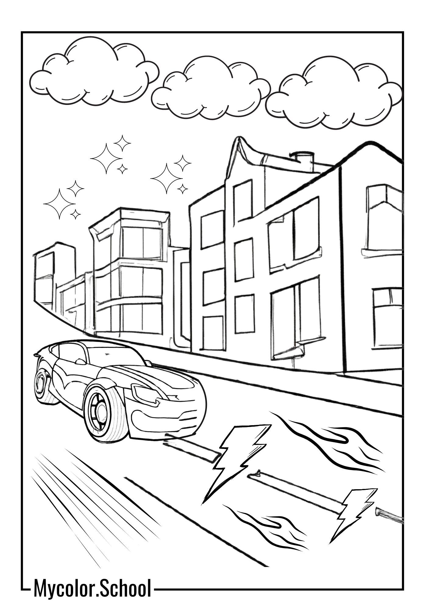Hot Wheels Coloring Pages CUTE CAR