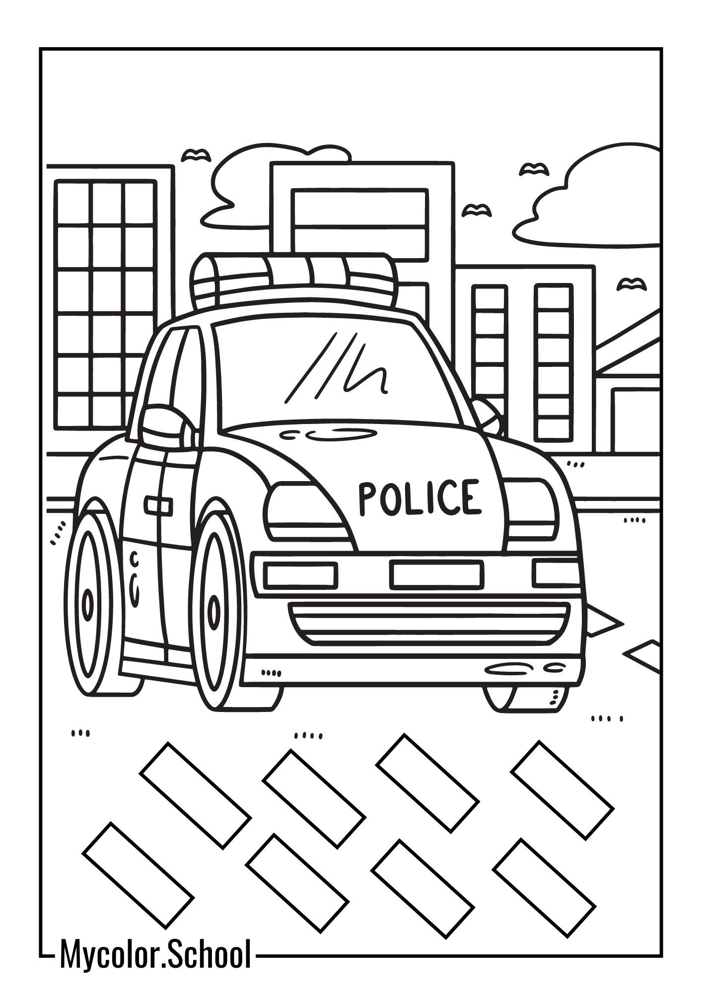 Hot Wheels Coloring Pages POLICE CAR