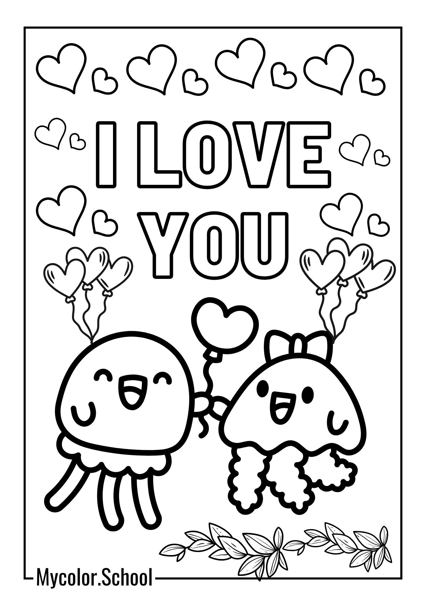I love You Coloring Pages Couple