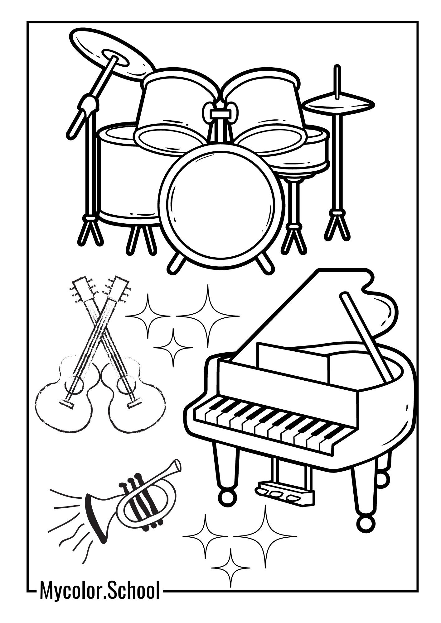 Instrument Coloring Pages Delicately balanced