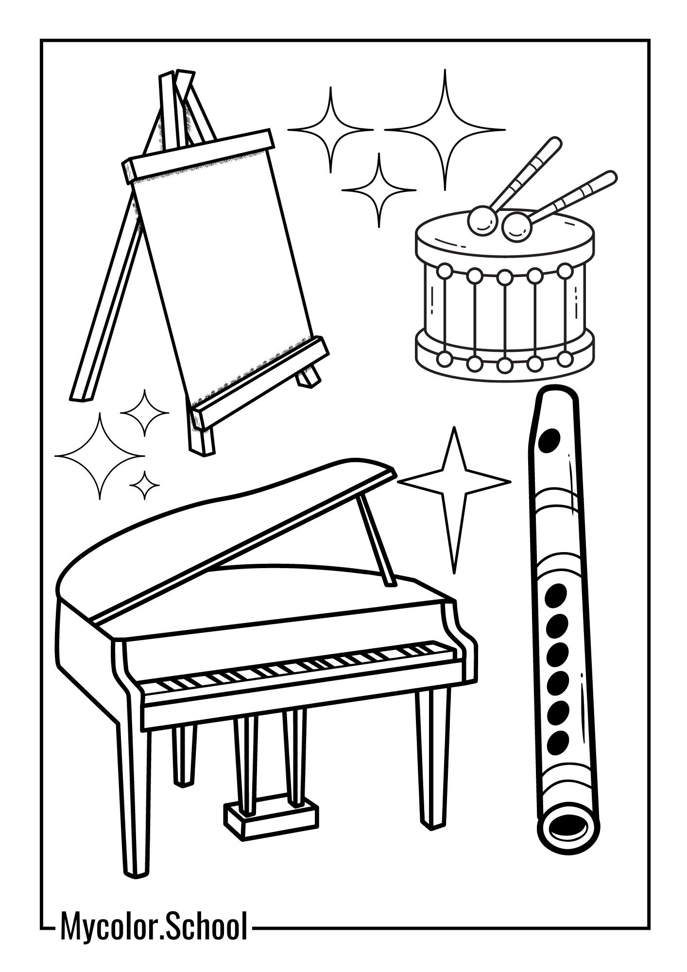 Instrument Coloring Pages Smoothly articulated