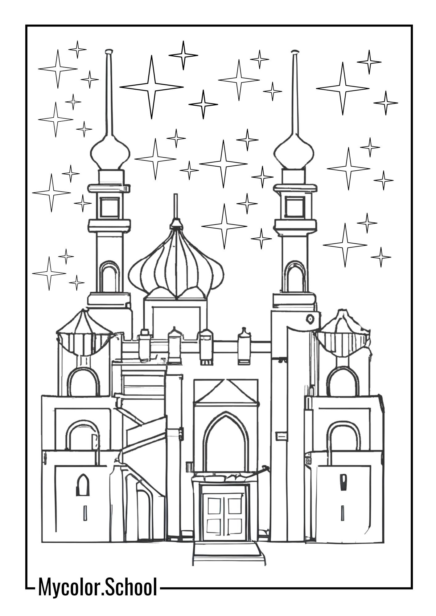 Jasmine Coloring Pages beautiful castle