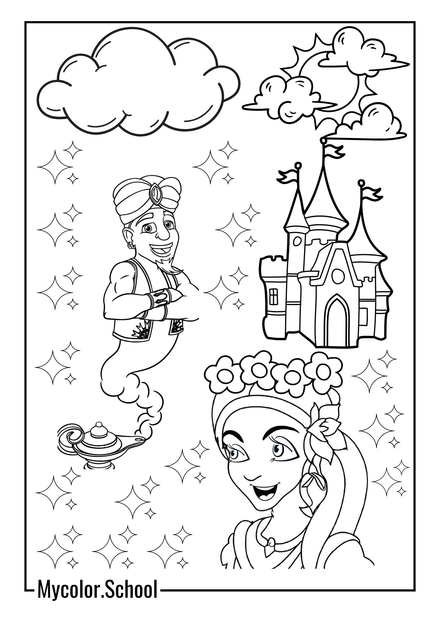 Jasmine Coloring Pages delightful image