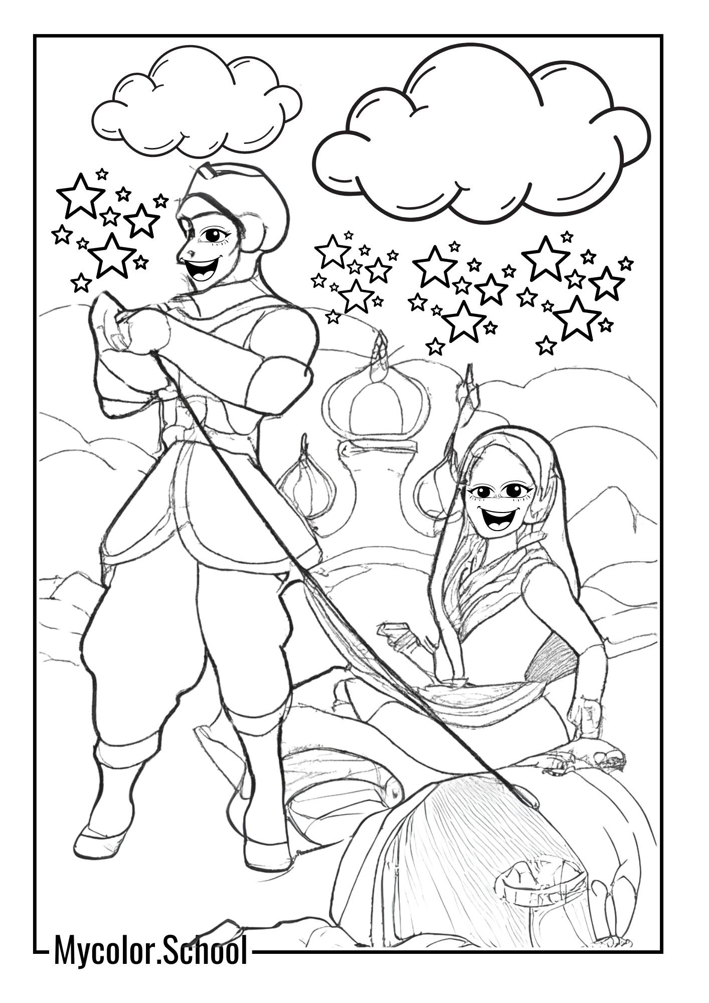 Jasmine Coloring Pages enjoyable persons