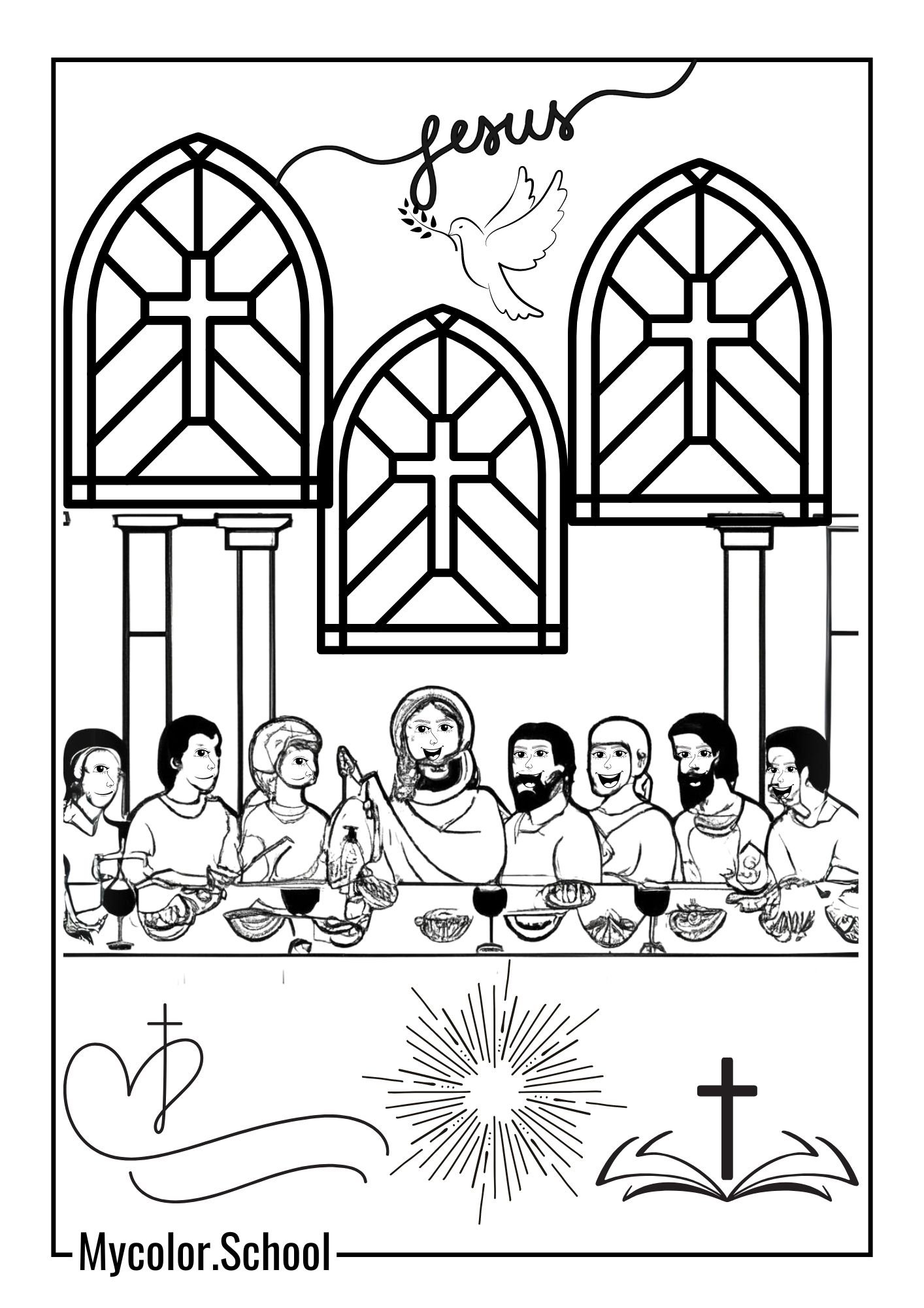Jesus Coloring Pages LAST SUPPER