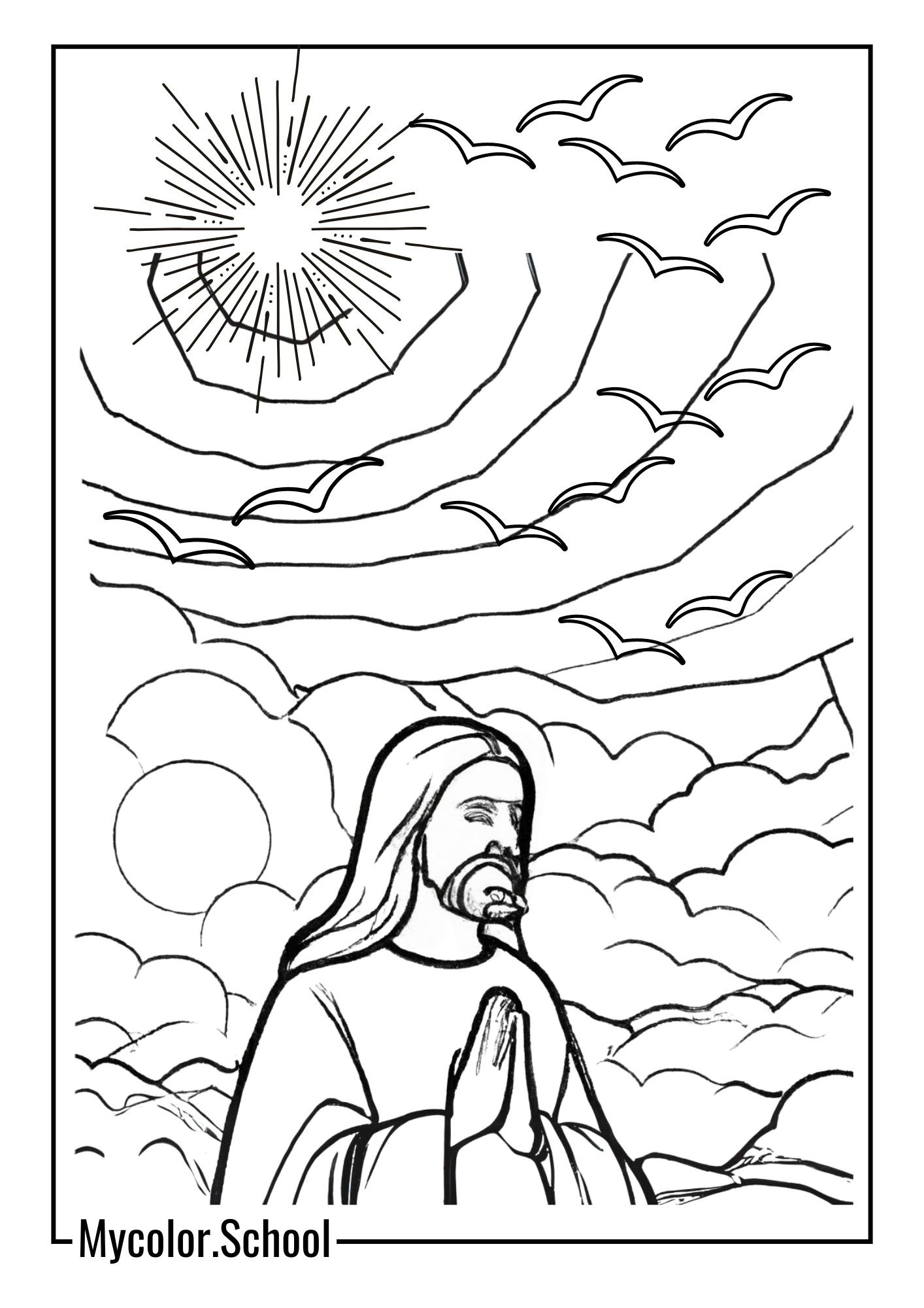 Jesus Coloring Pages PRAYING