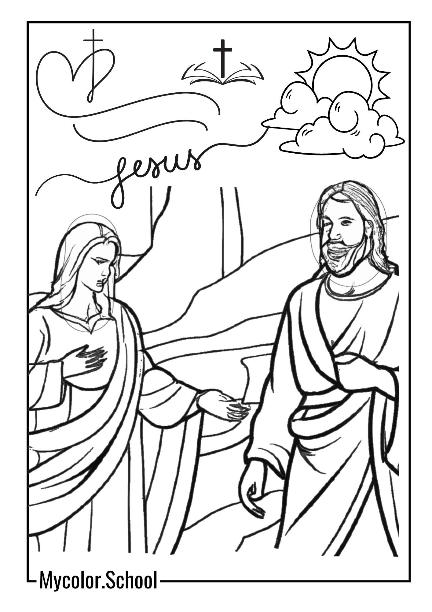 Jesus Coloring Communicating