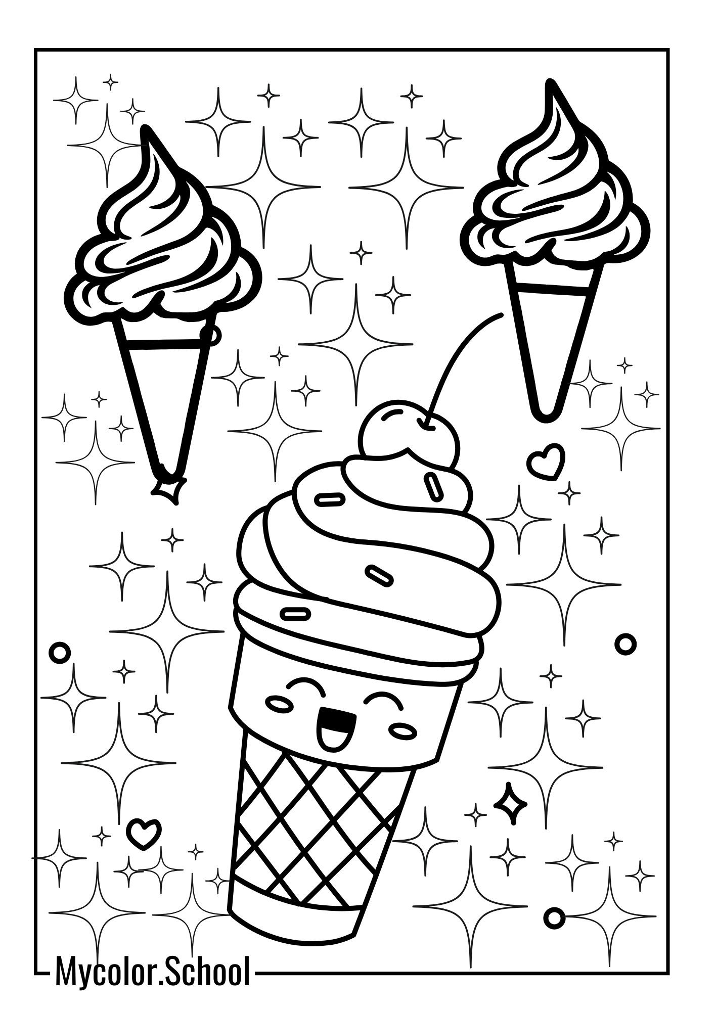 Kid Coloring Pages yummy ice cream