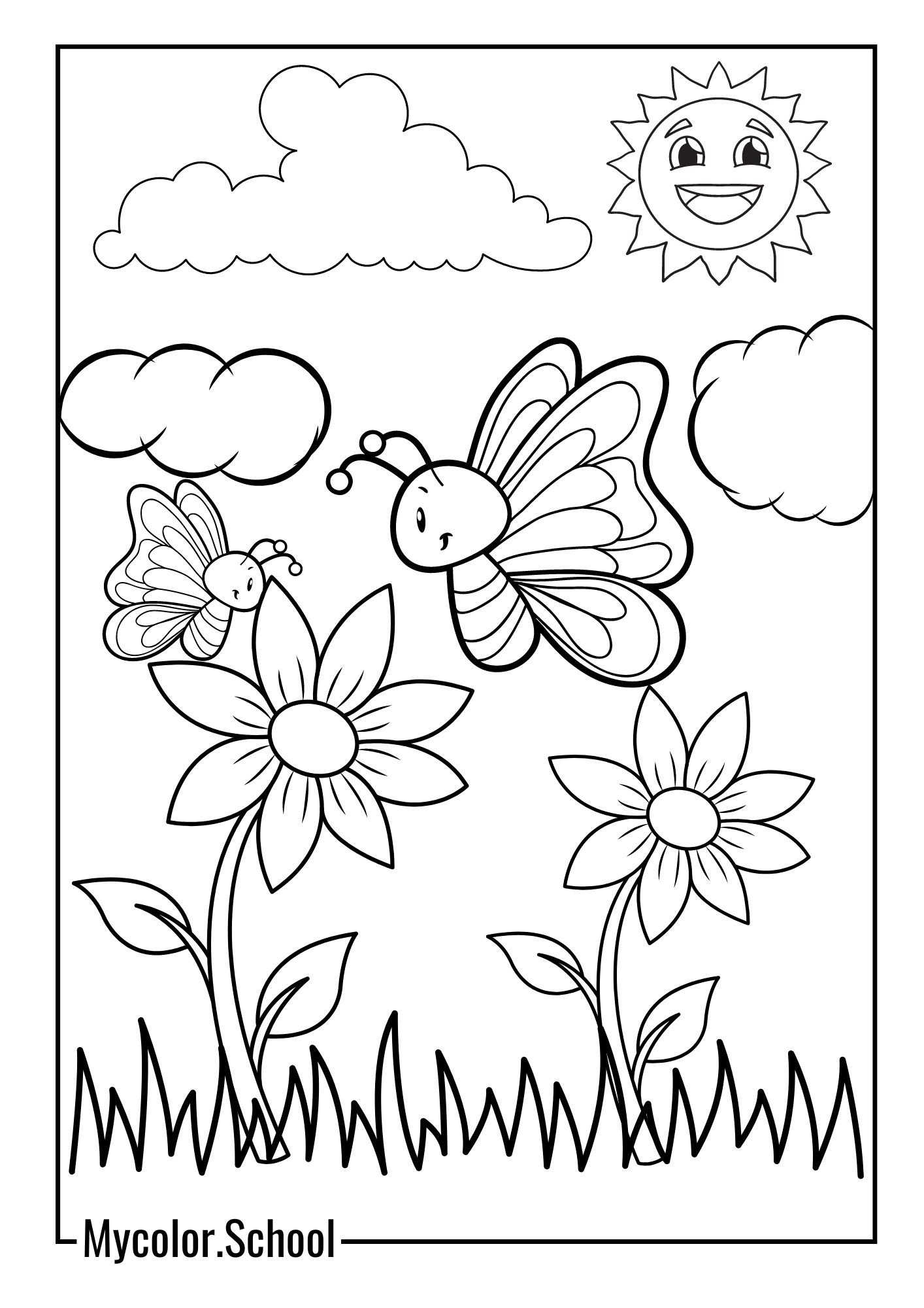 Kindergarten Coloring Pages adorable scenery