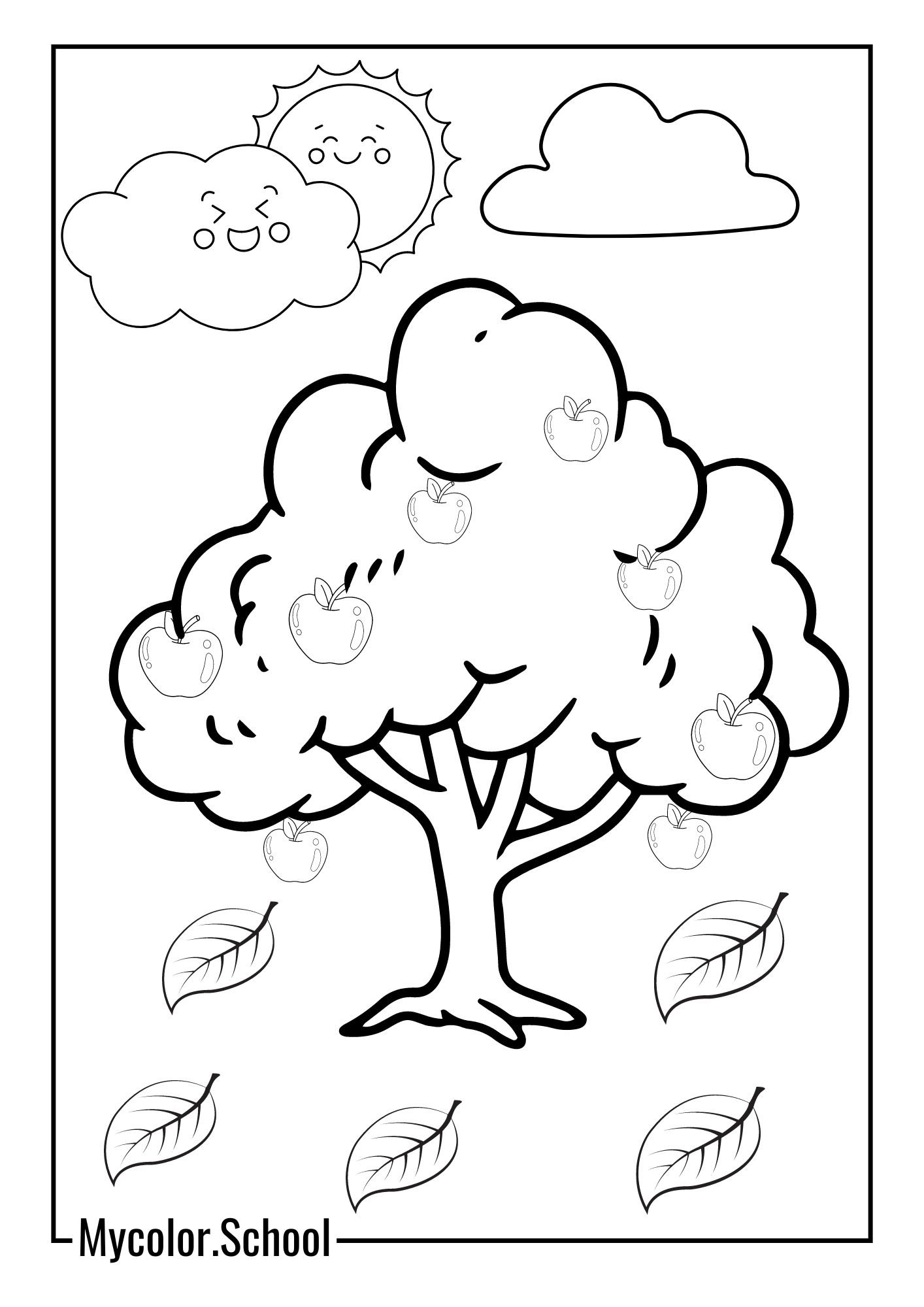 Kindergarten Coloring Pages delicious fruit