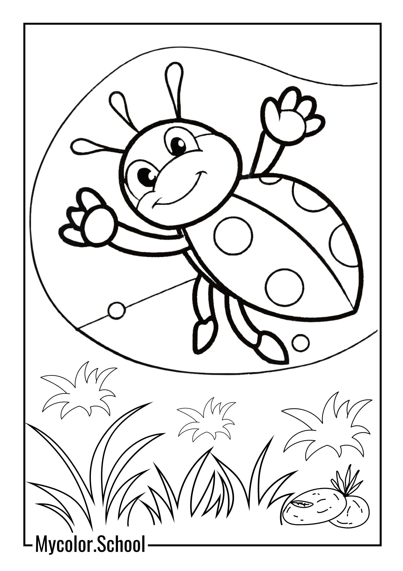 Ladybug Coloring Pages ladybug flying through the air