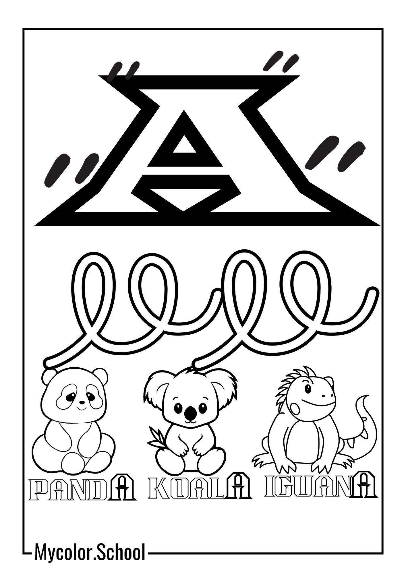 Letter A Coloring Pages end with the letter A
