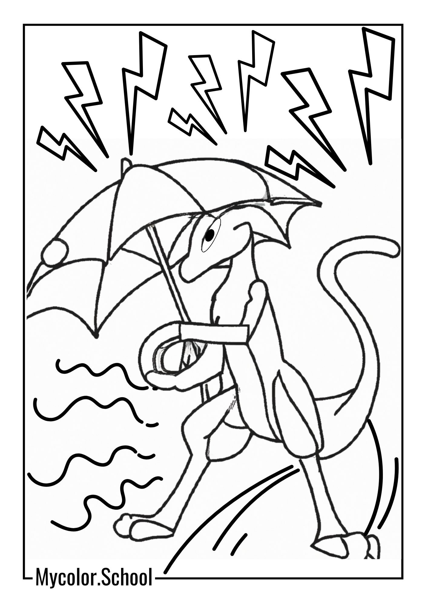 Mewtwo Coloring Pages protective one