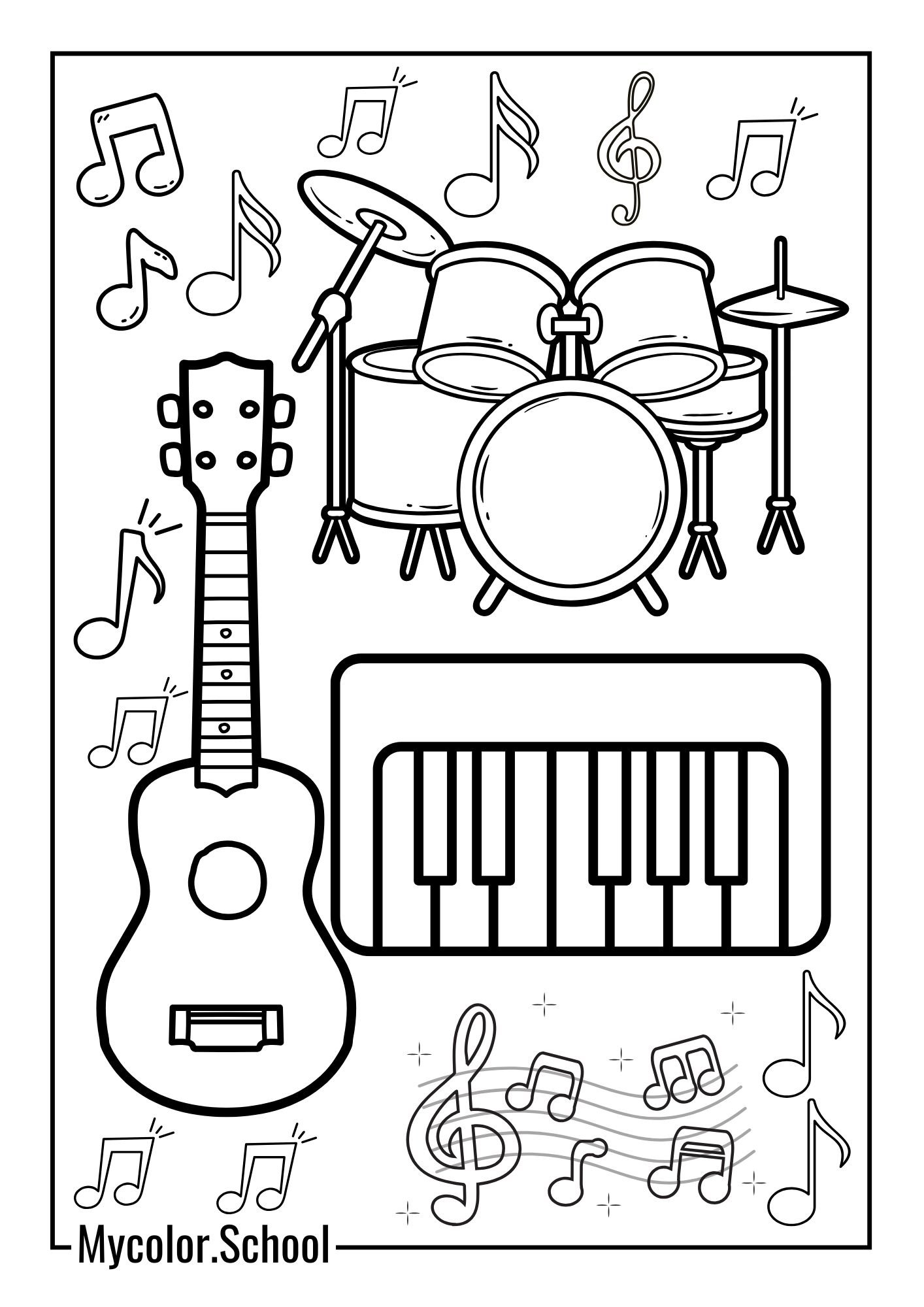 Music Coloring Pages Music Instrument