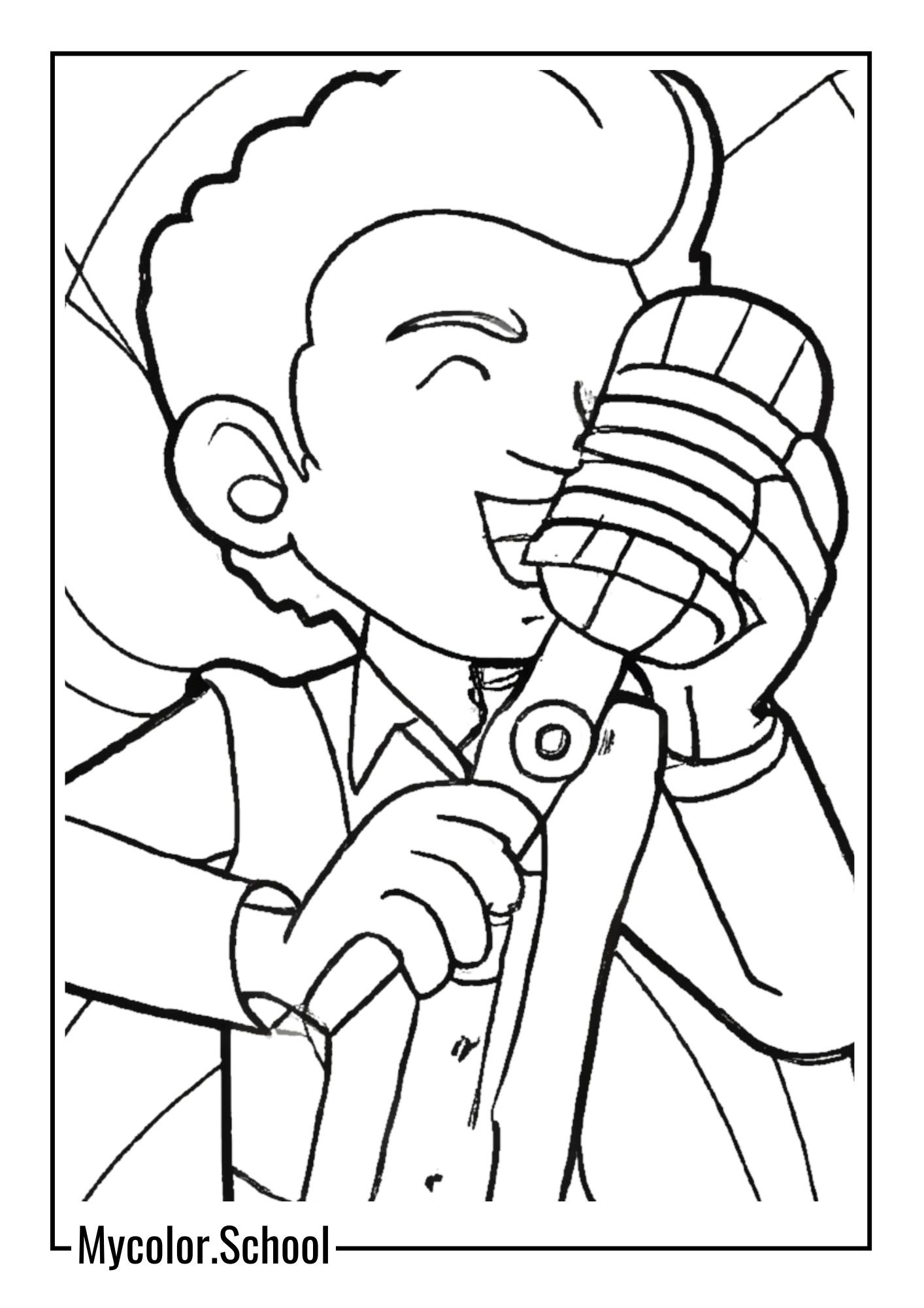 Music Coloring Pages Vocalist